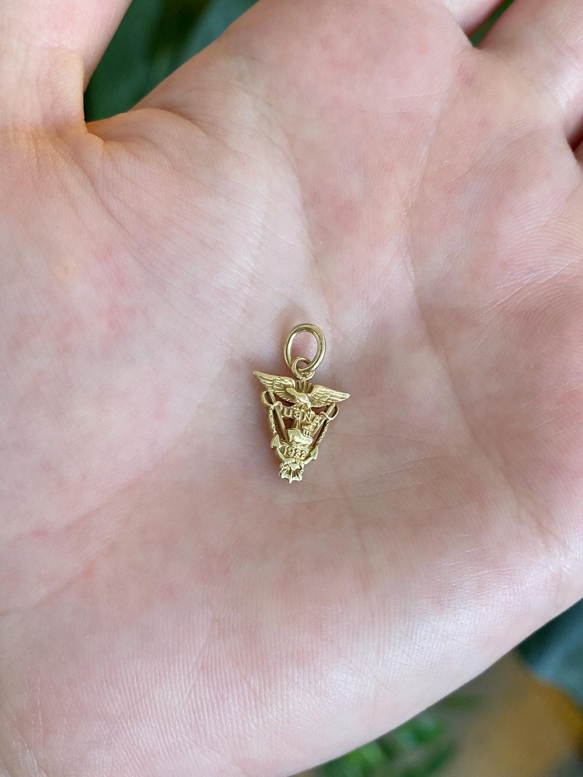 Vintage 14k Yellow Gold USNA 1922 Navy Charm