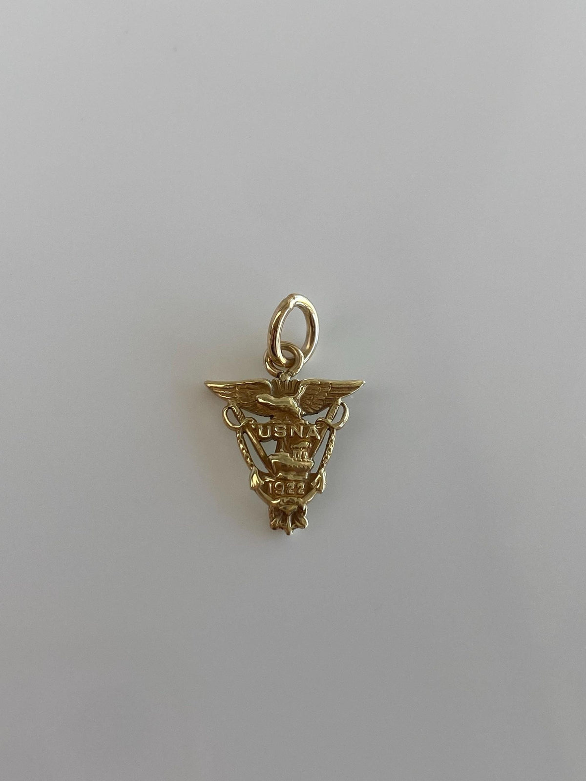 Vintage 14k Yellow Gold USNA 1922 Navy Charm