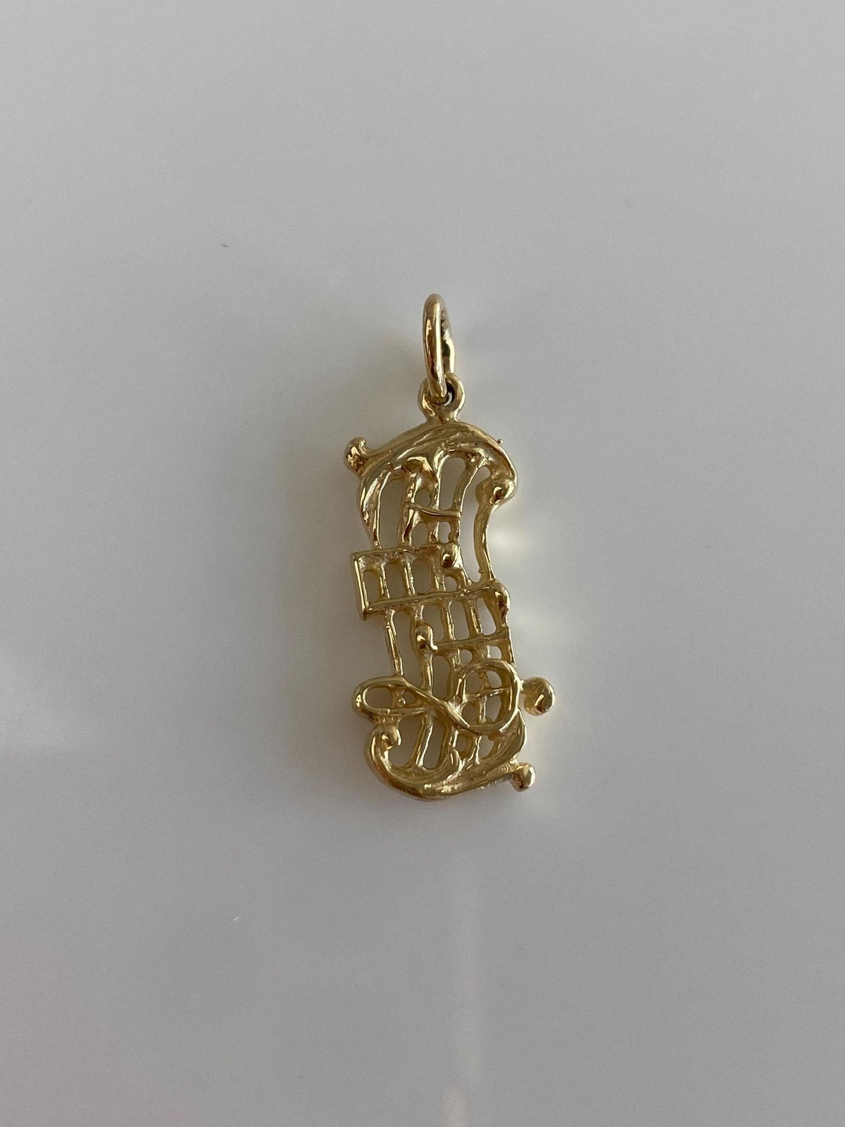 Vintage Solid 10k Yellow Gold Music Notes Charm
