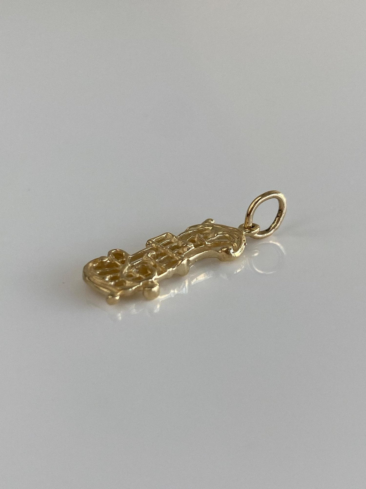 Vintage Solid 10k Yellow Gold Music Notes Charm