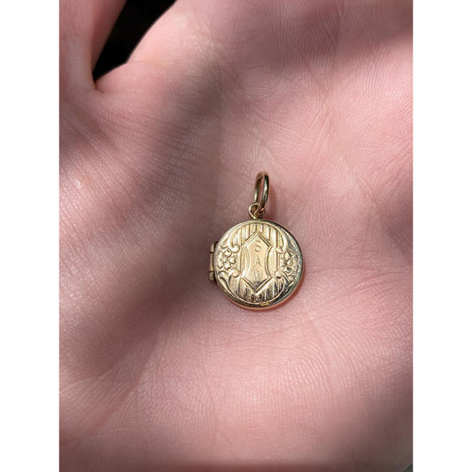 Vintage Solid 9k Yellow Gold Monogram Locket Charm