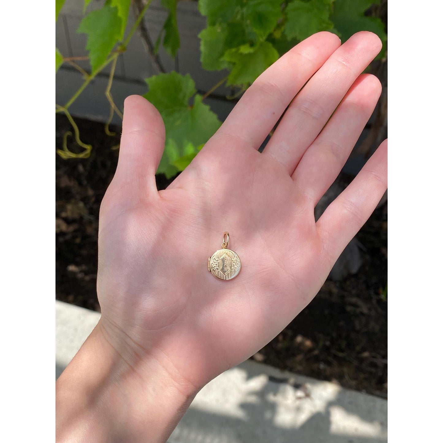 Vintage Solid 9k Yellow Gold Monogram Locket Charm