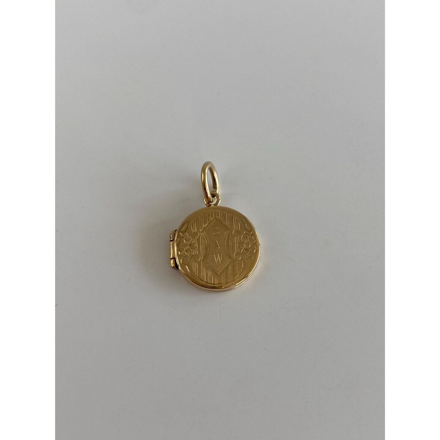 Vintage Solid 9k Yellow Gold Monogram Locket Charm