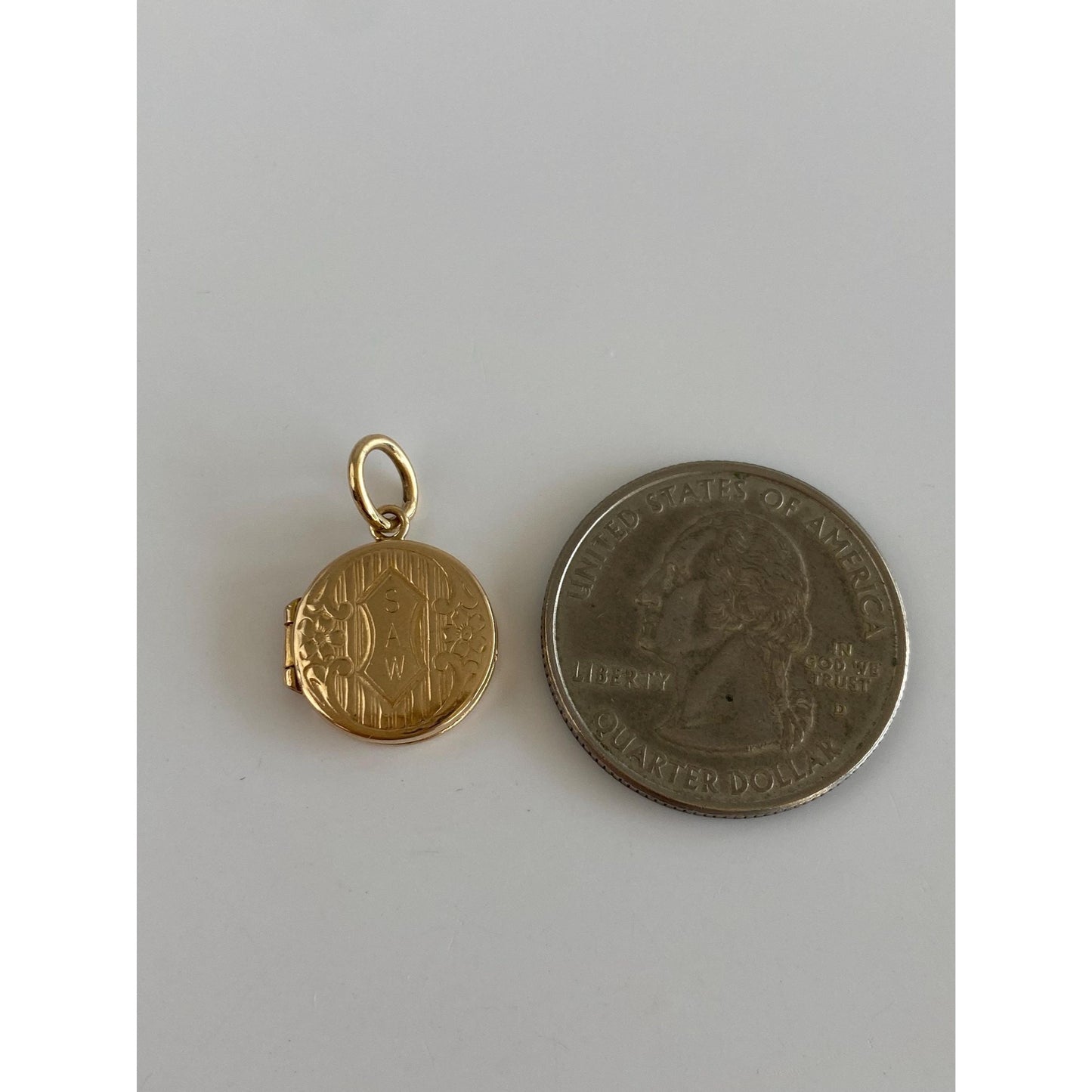 Vintage Solid 9k Yellow Gold Monogram Locket Charm