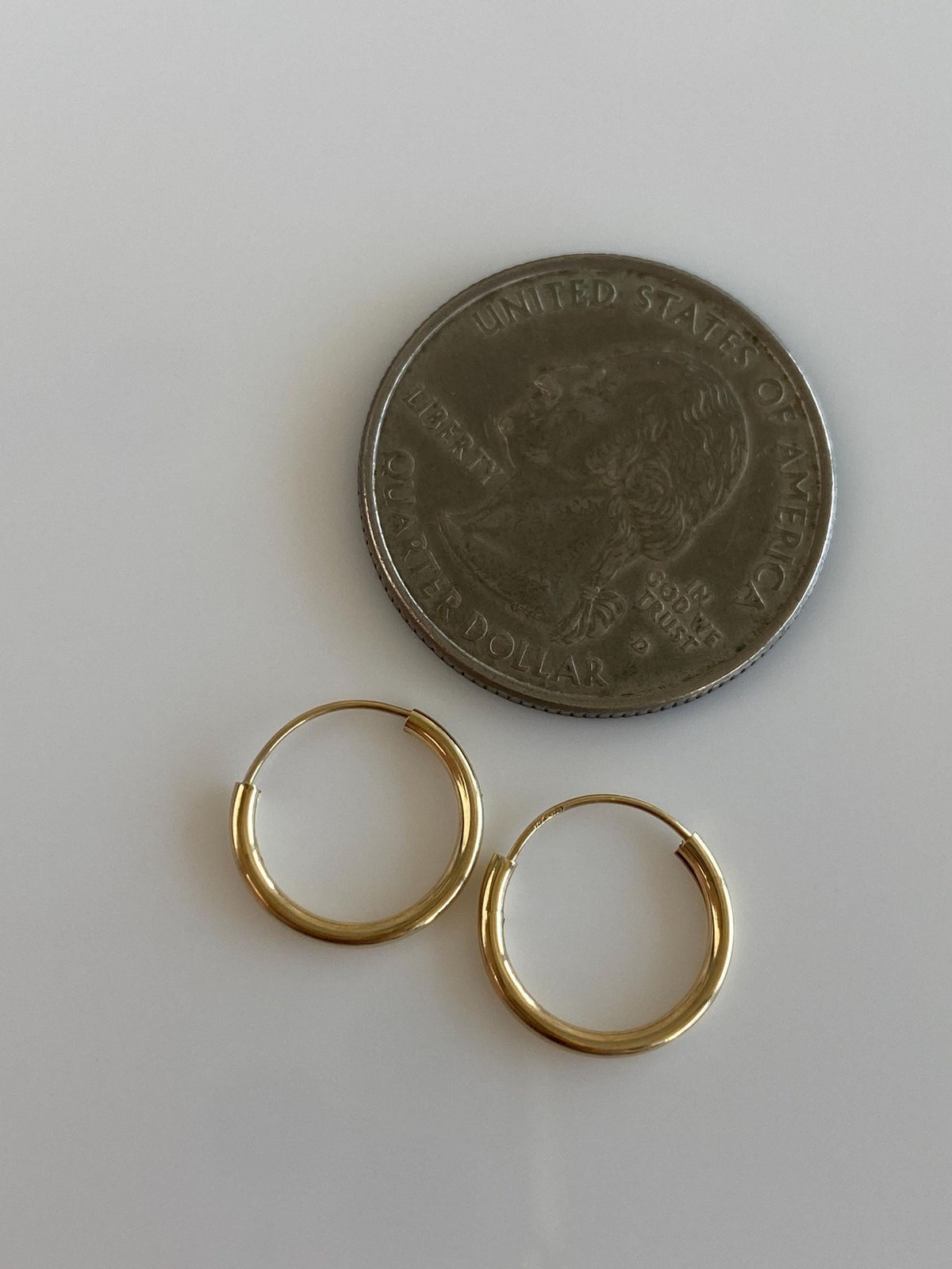 Vintage 14k Yellow Gold Small Hoop Earrings