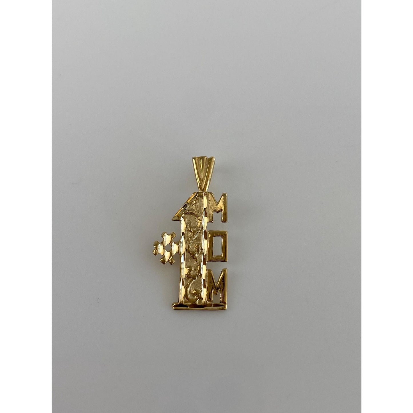 Vintage Solid 14k Yellow Gold #1 Mom Charm