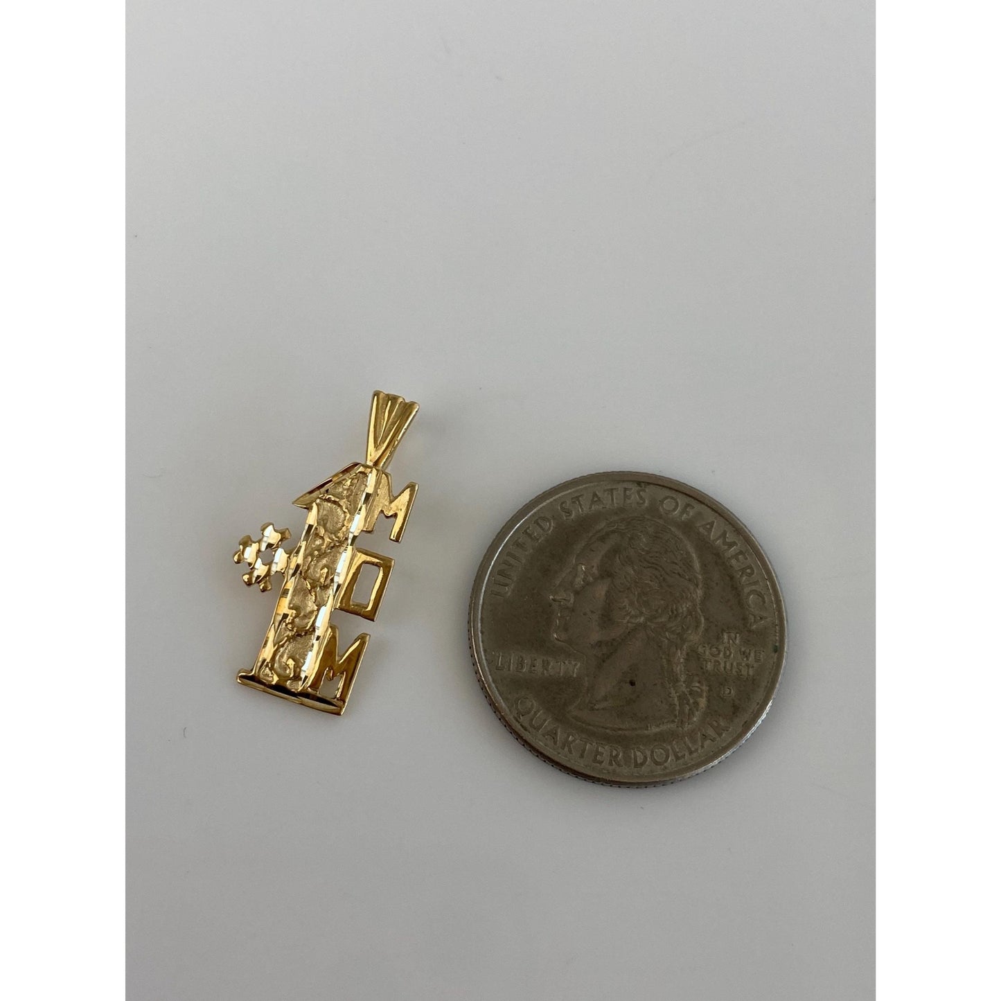 Vintage Solid 14k Yellow Gold #1 Mom Charm