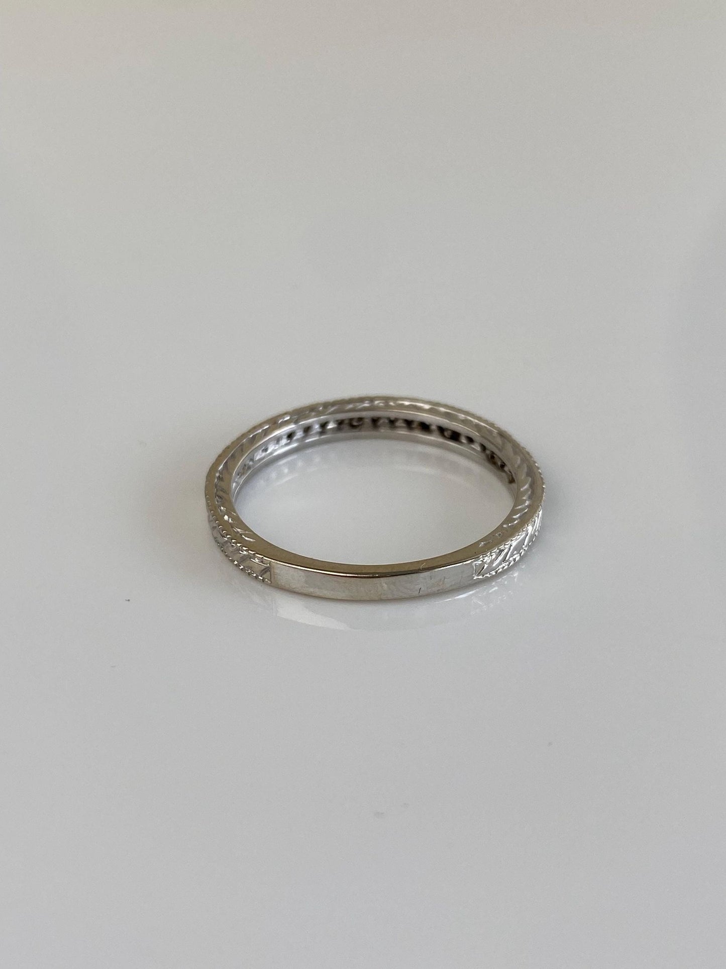 Vintage 14k White Gold Champagne Diamond Ring - Size 8.75