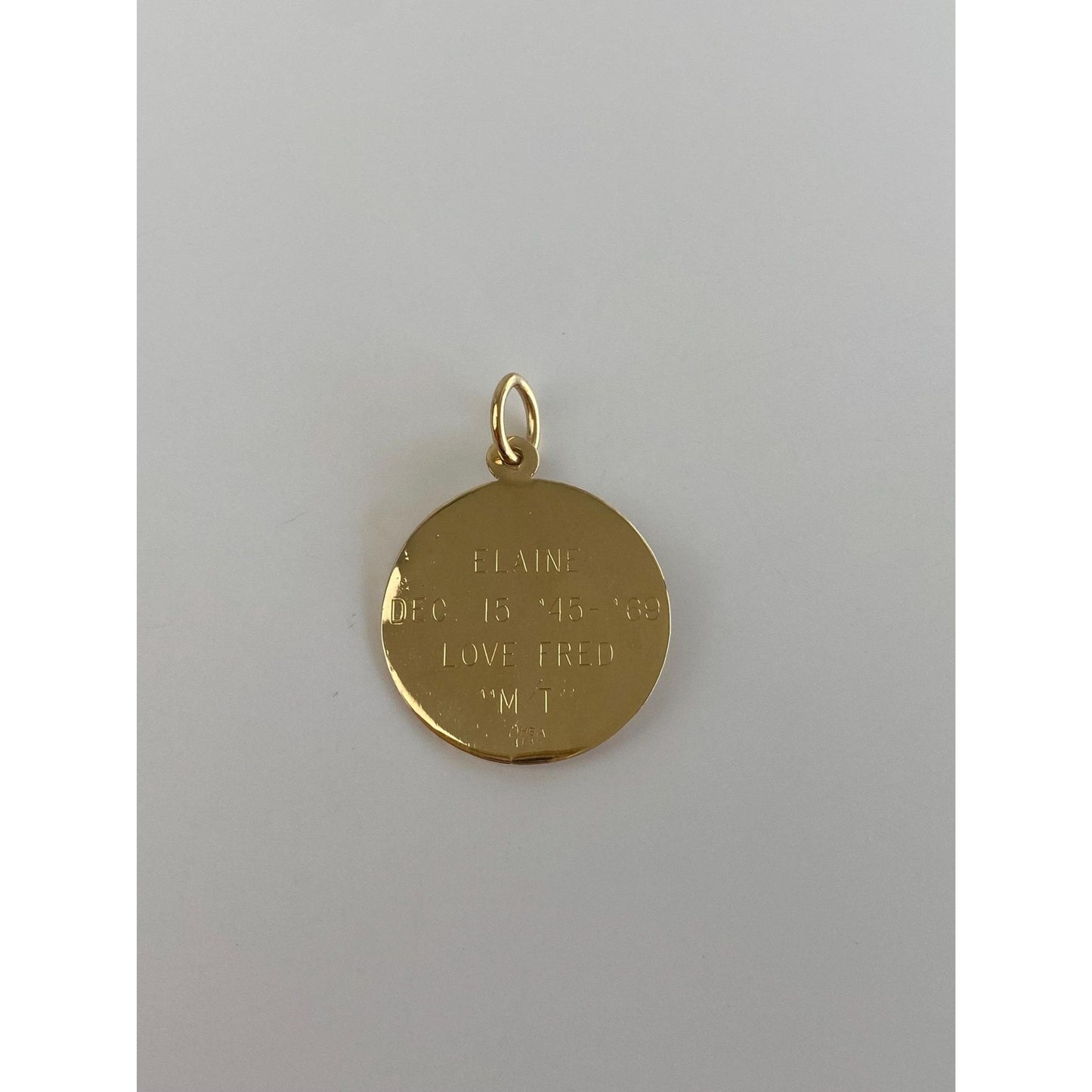 Vintage Solid 14k Pink Cubic Zirconia 'Happy Anniversary' Charm