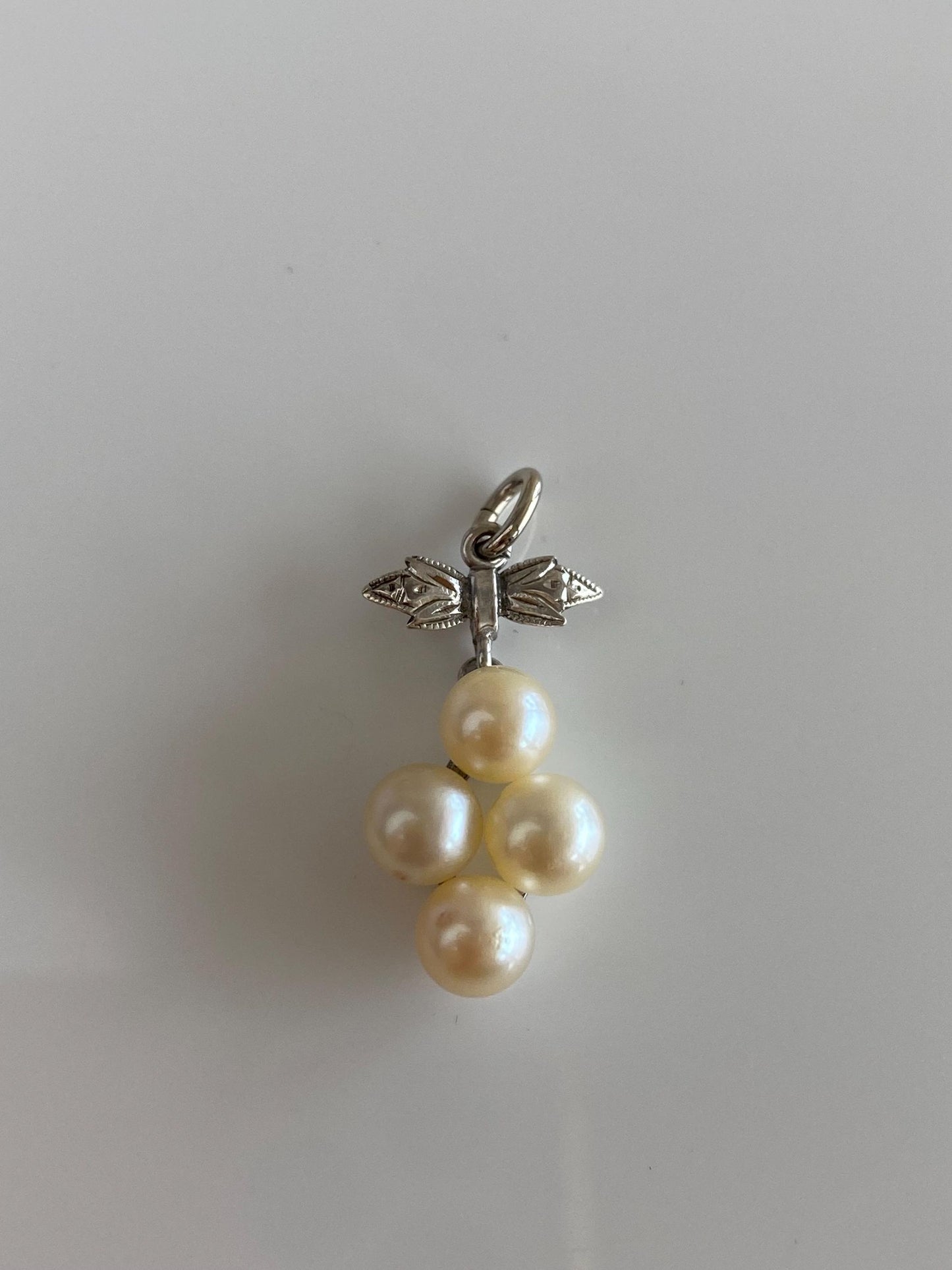 Vintage Solid Sterling Silver Pearls Charm