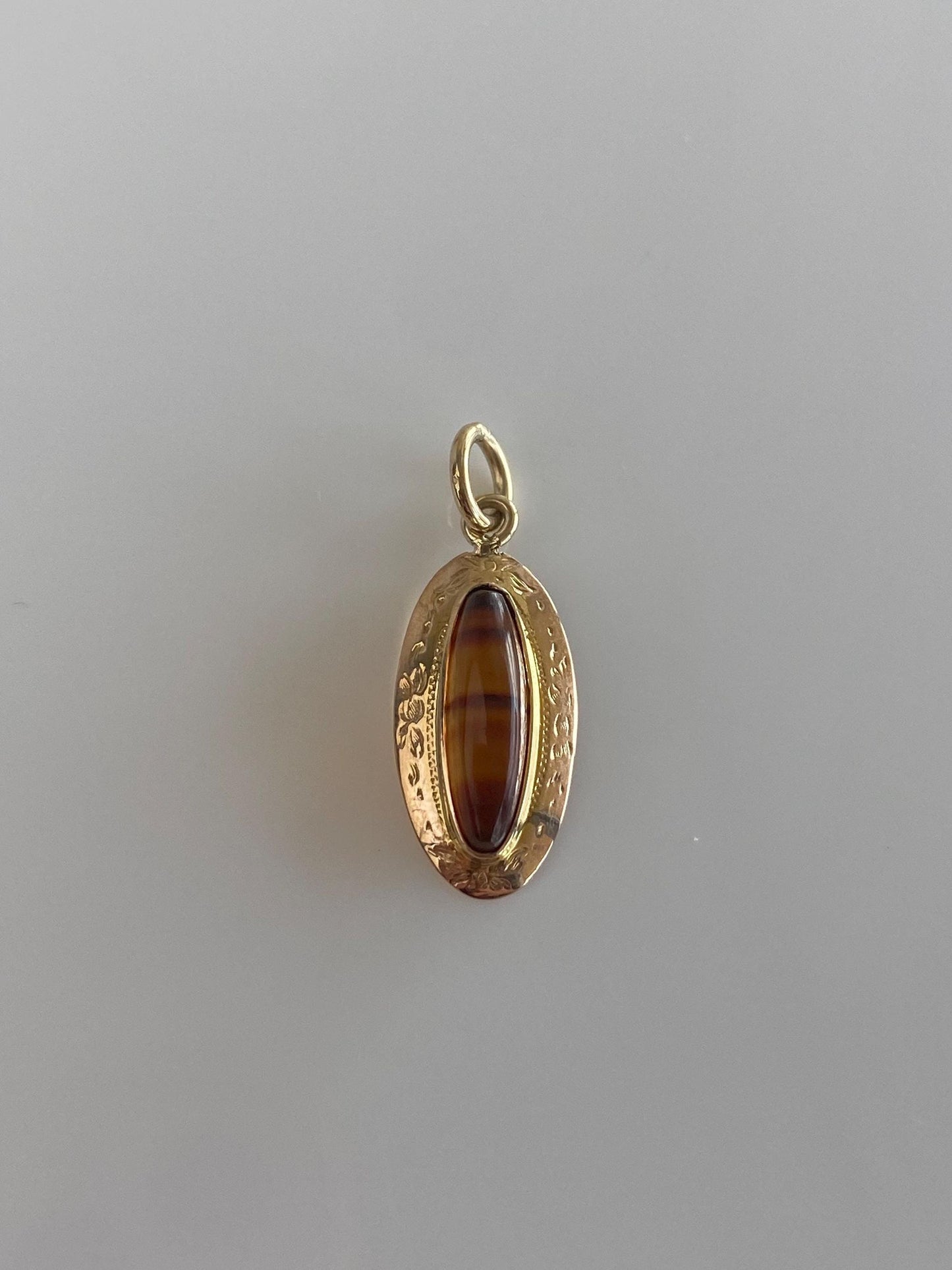 Vintage Solid 10k Yellow Gold Agate Stick Pin Conversion Charm