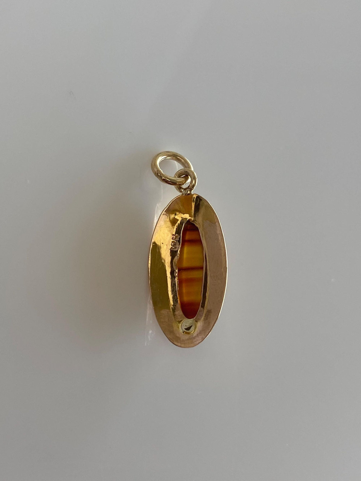 Vintage Solid 10k Yellow Gold Agate Stick Pin Conversion Charm