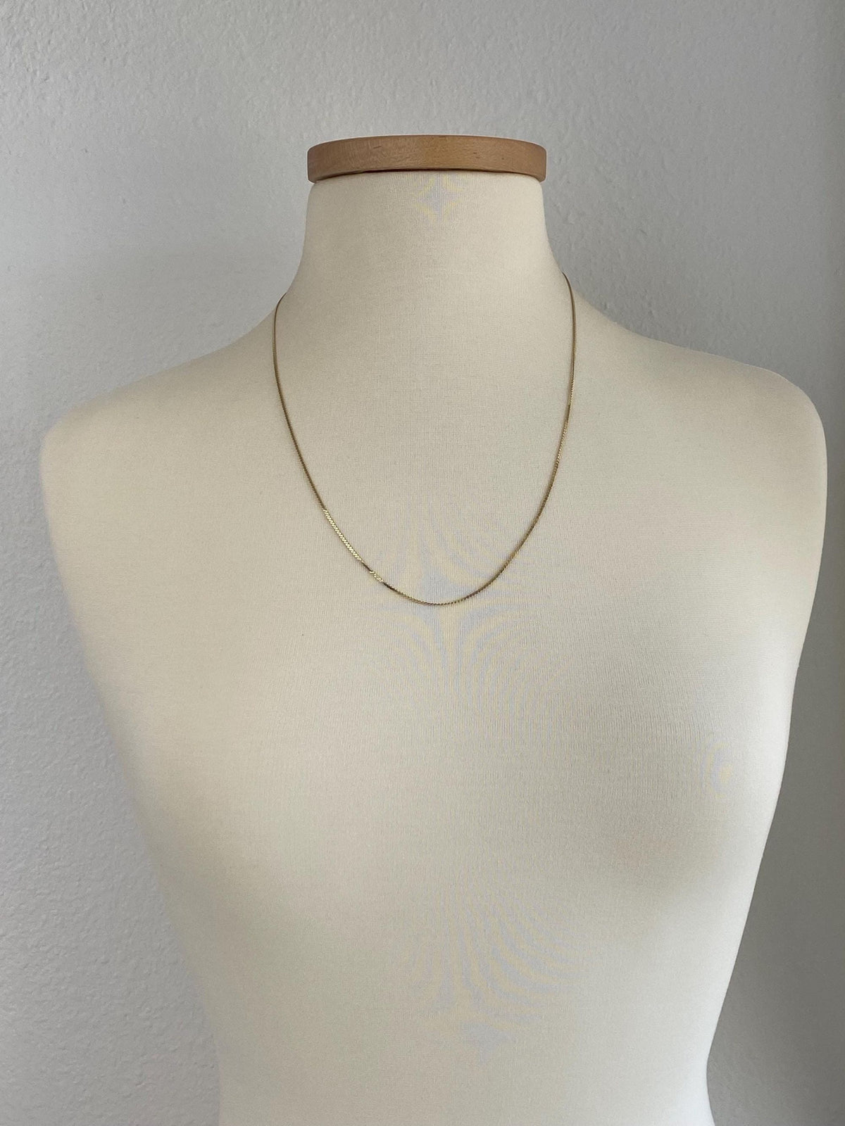 Vintage Solid 14k Yellow Gold Long Serpentine Chain Necklace - 24 inches