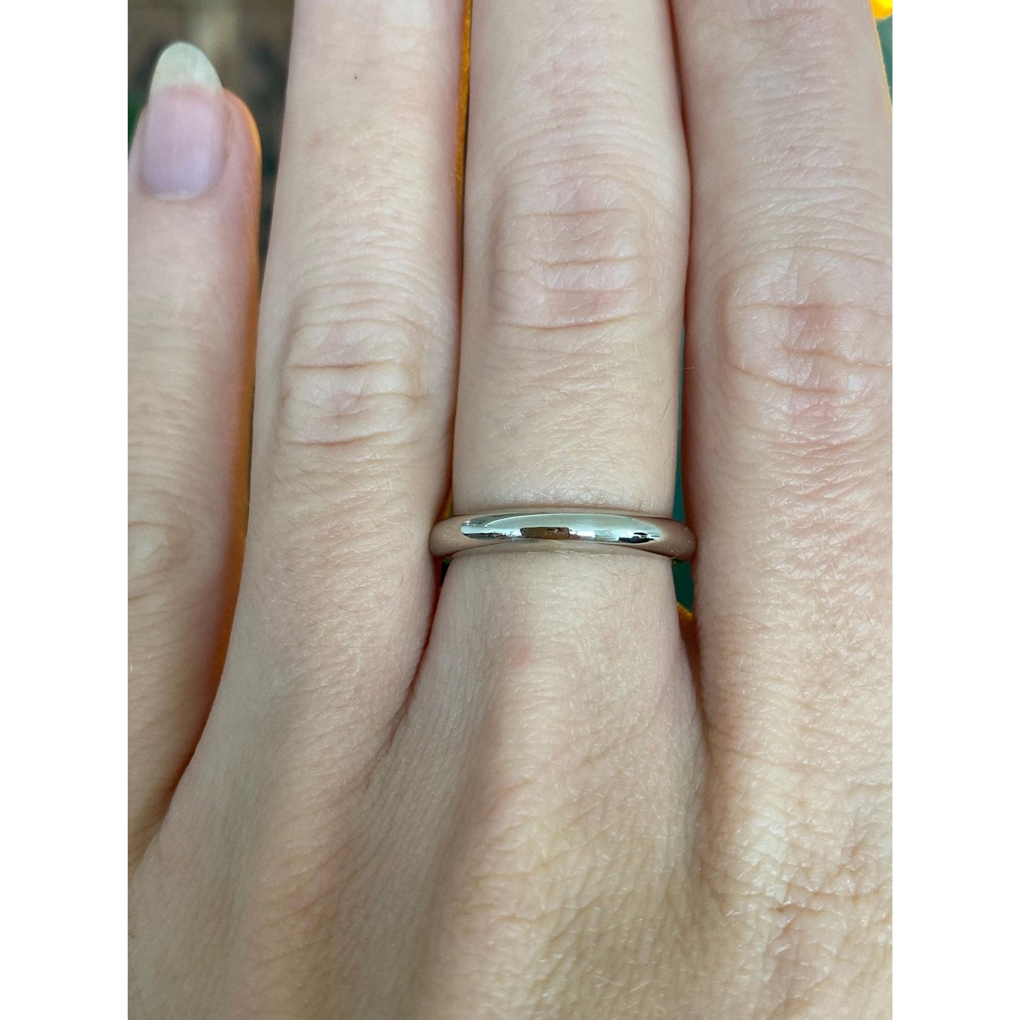 Vintage Solid 18k White Gold Ring Band - Size 5.75