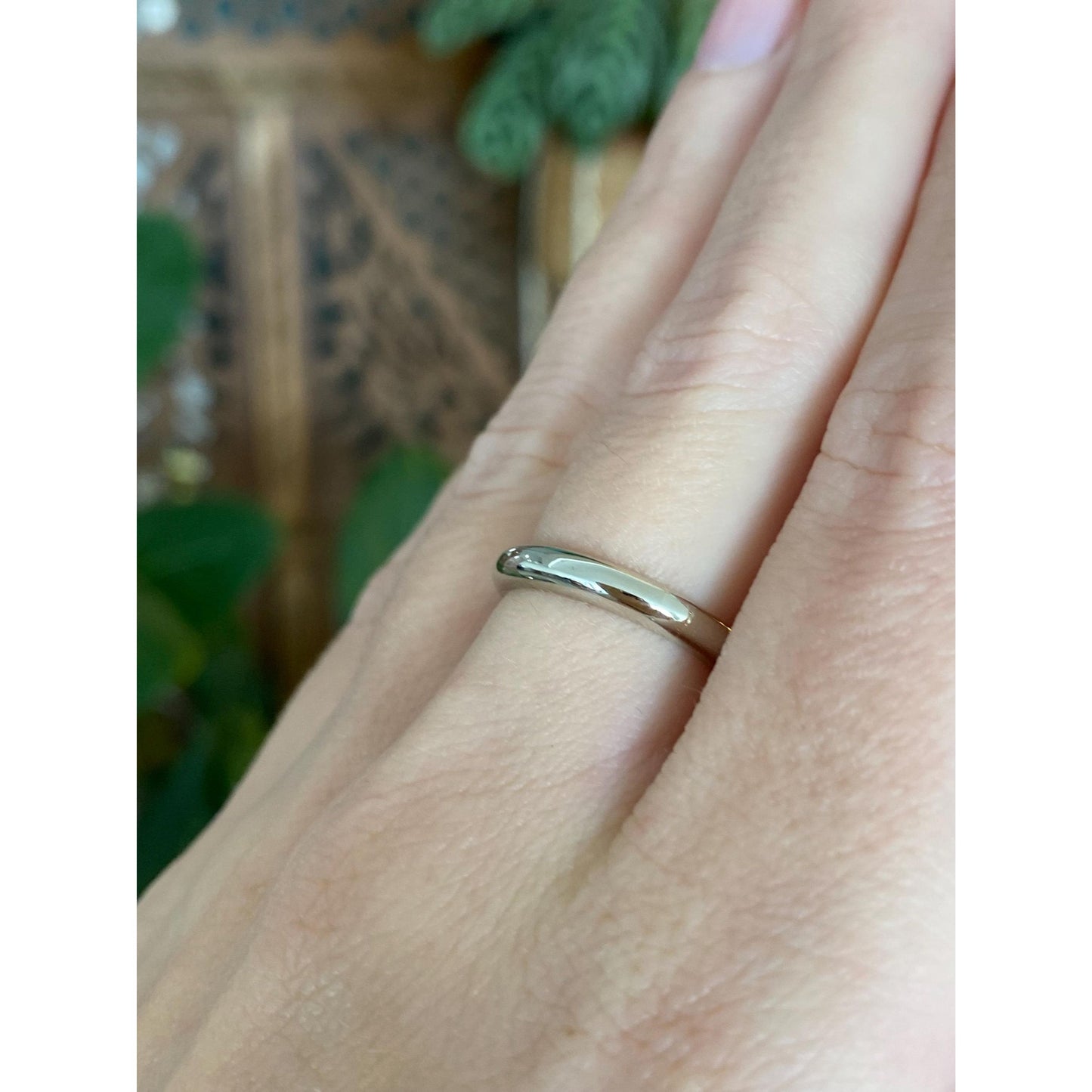 Vintage Solid 18k White Gold Ring Band - Size 5.75