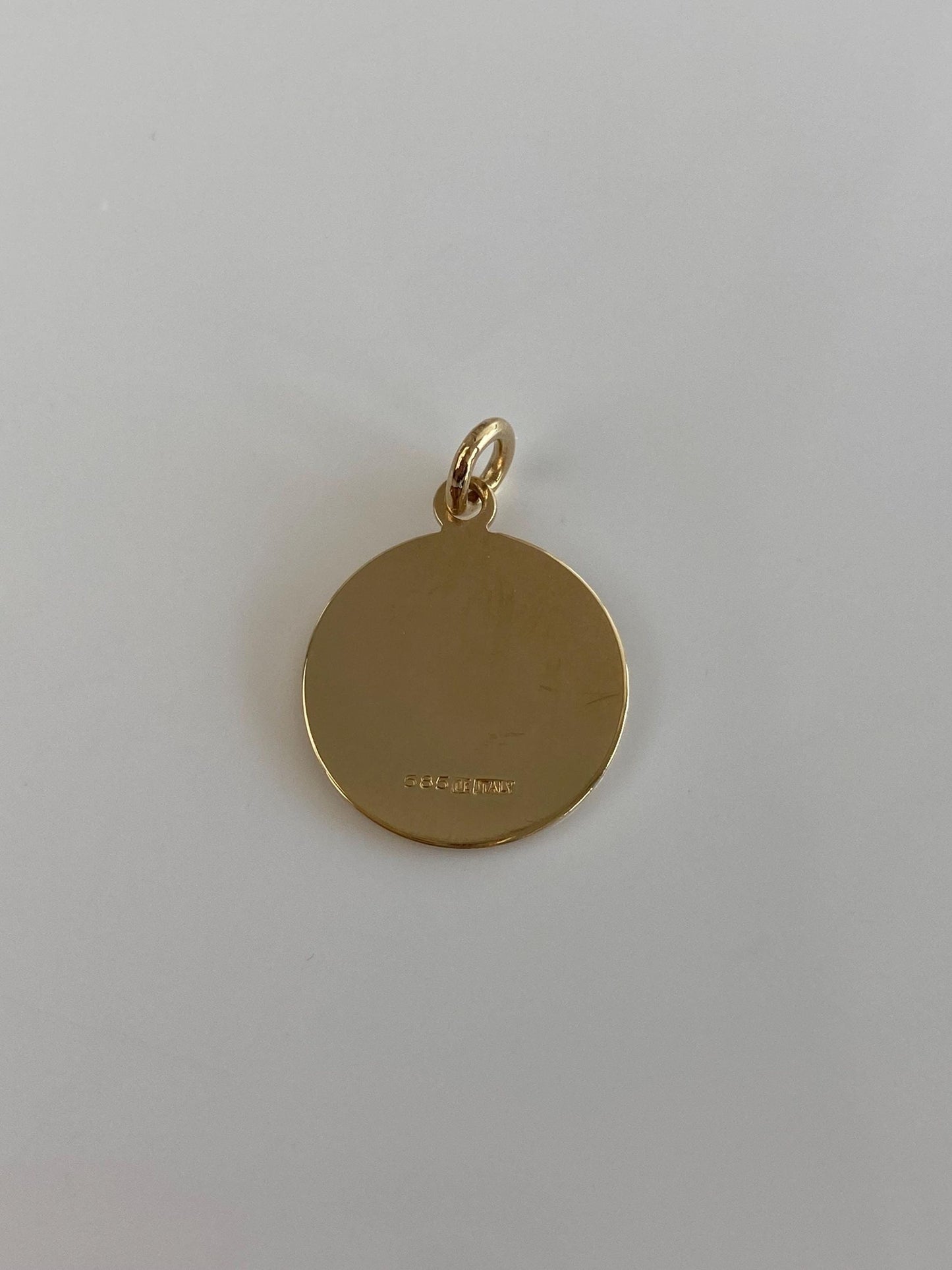 Vintage Solid 14k Yellow Gold Saint Charm