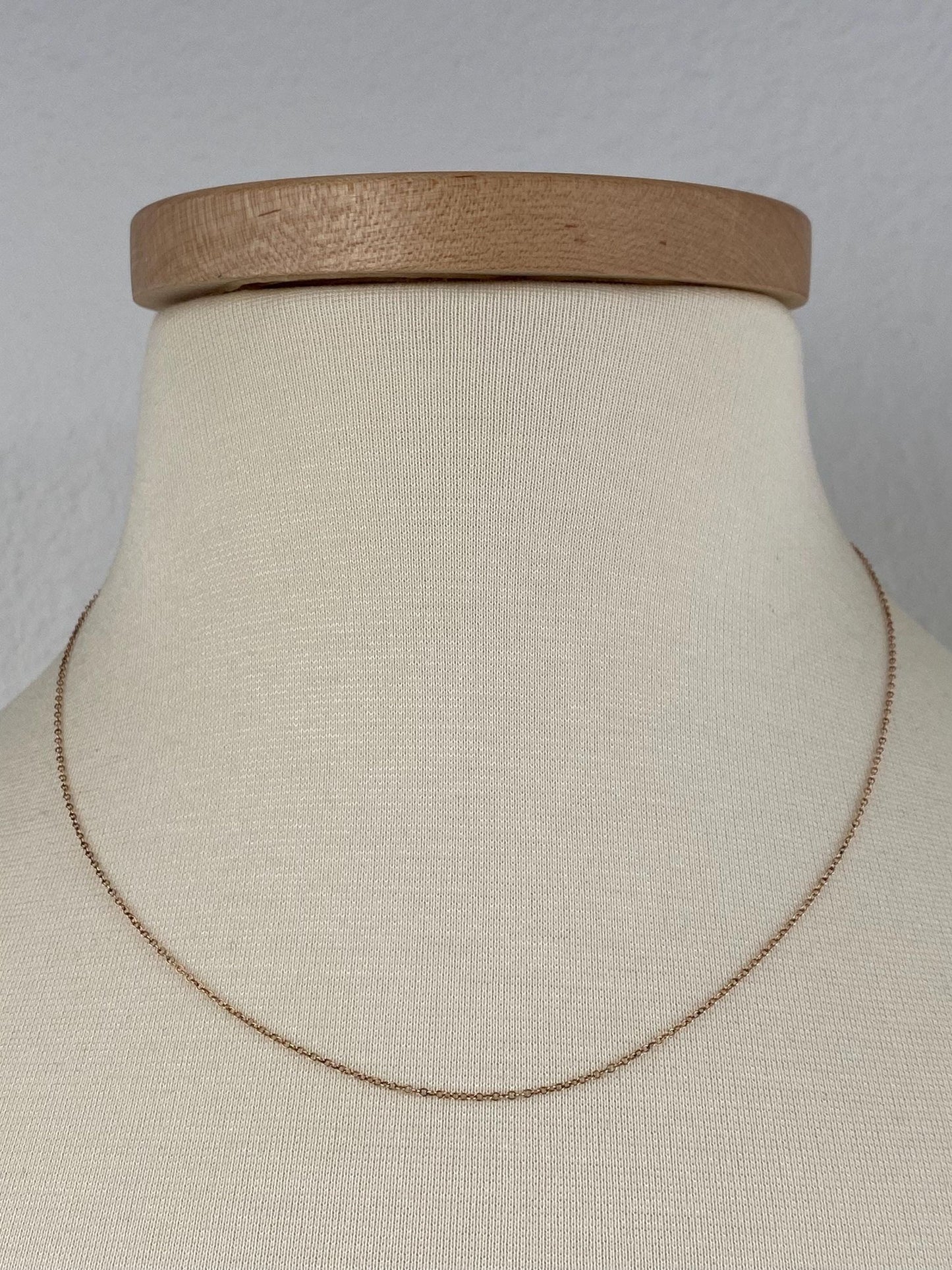 Vintage Solid 10k Rosey Gold Dainty Rolo Chain - 18 inches