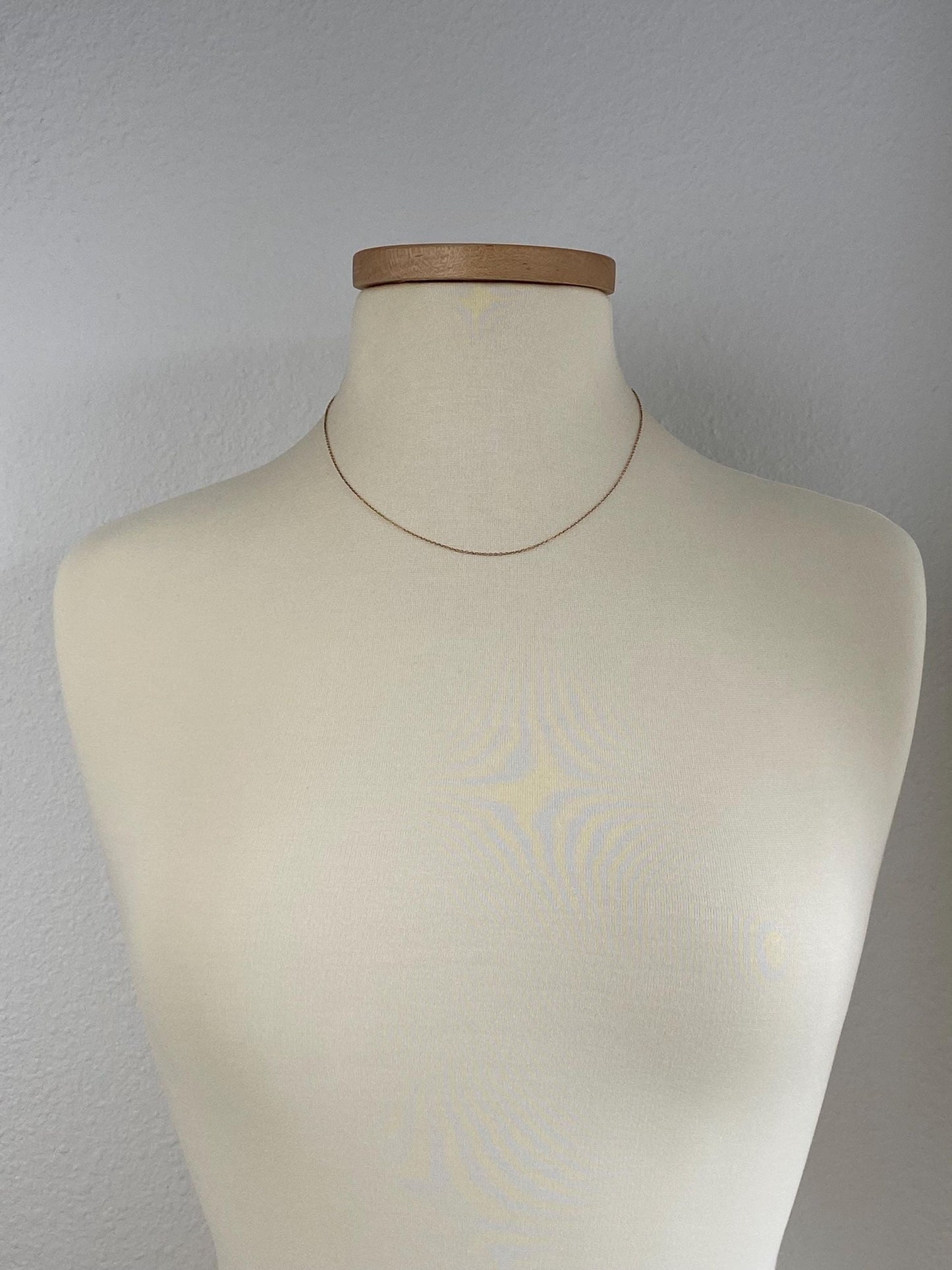 Vintage Solid 10k Rosey Gold Dainty Rolo Chain - 18 inches