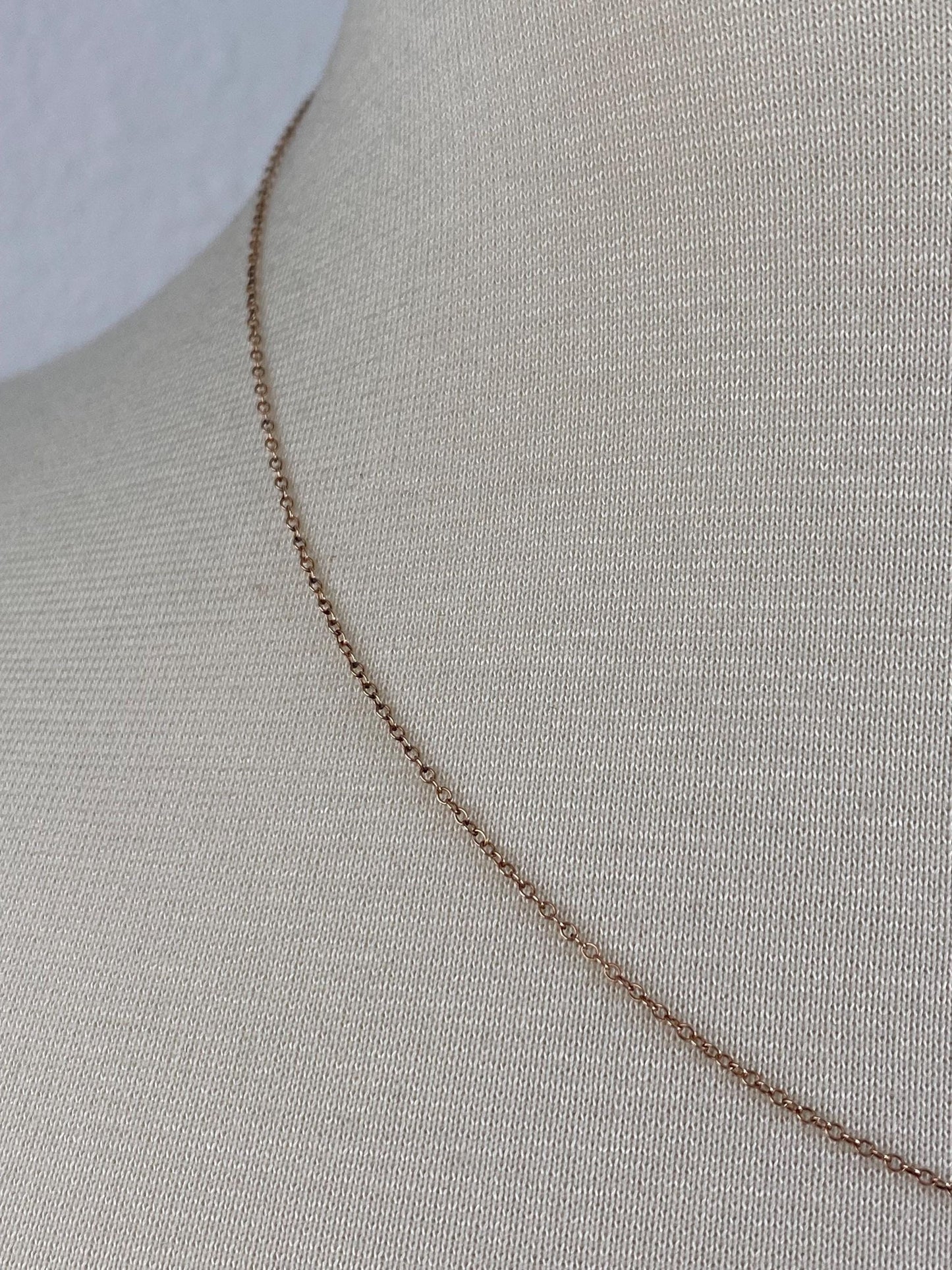 Vintage Solid 10k Rosey Gold Dainty Rolo Chain - 18 inches