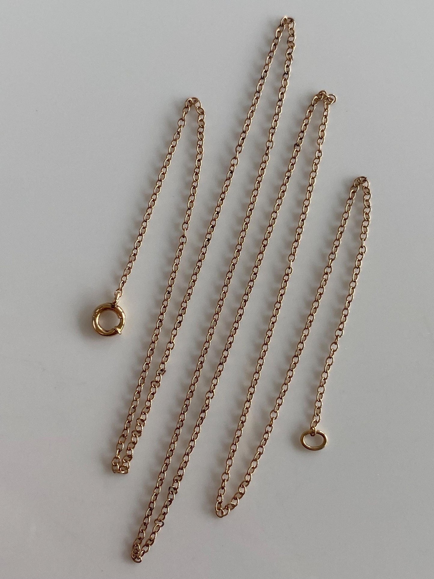 Vintage Solid 10k Rosey Gold Dainty Rolo Chain - 18 inches