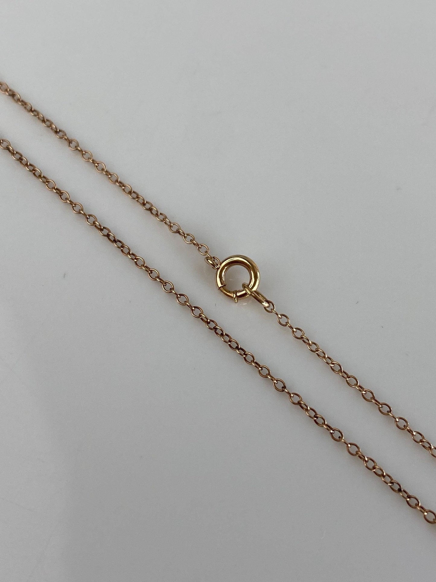 Vintage Solid 10k Rosey Gold Dainty Rolo Chain - 18 inches