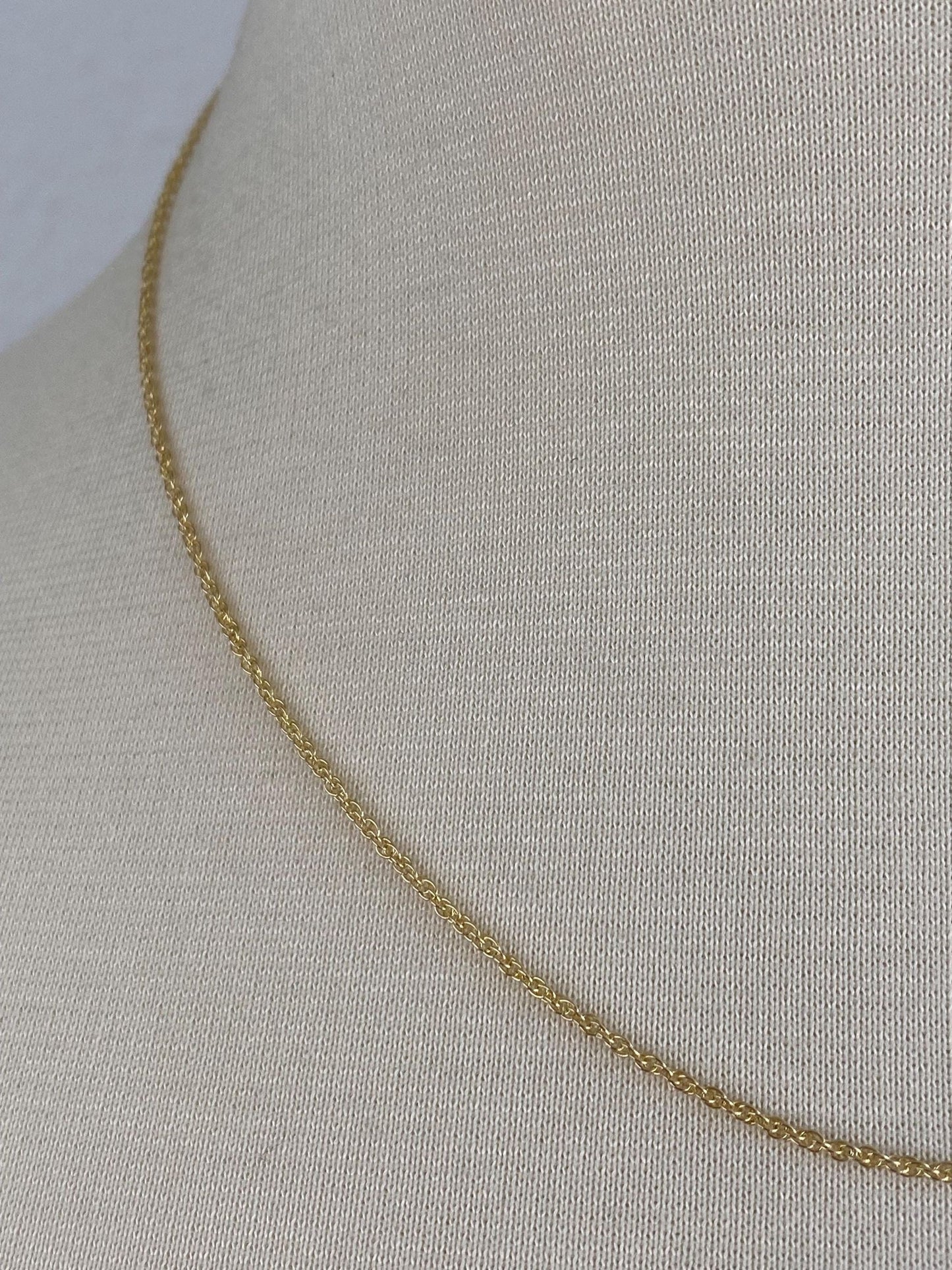 Vintage Solid 14k Yellow Gold Chain Necklace - 18 inches