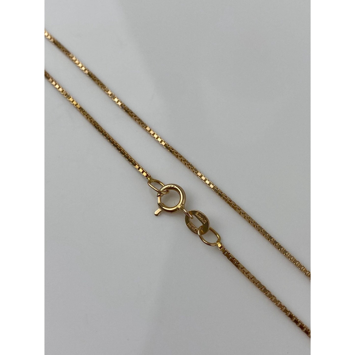 Vintage Solid 14k Yellow Gold Box Chain Necklace - 15.75 inches
