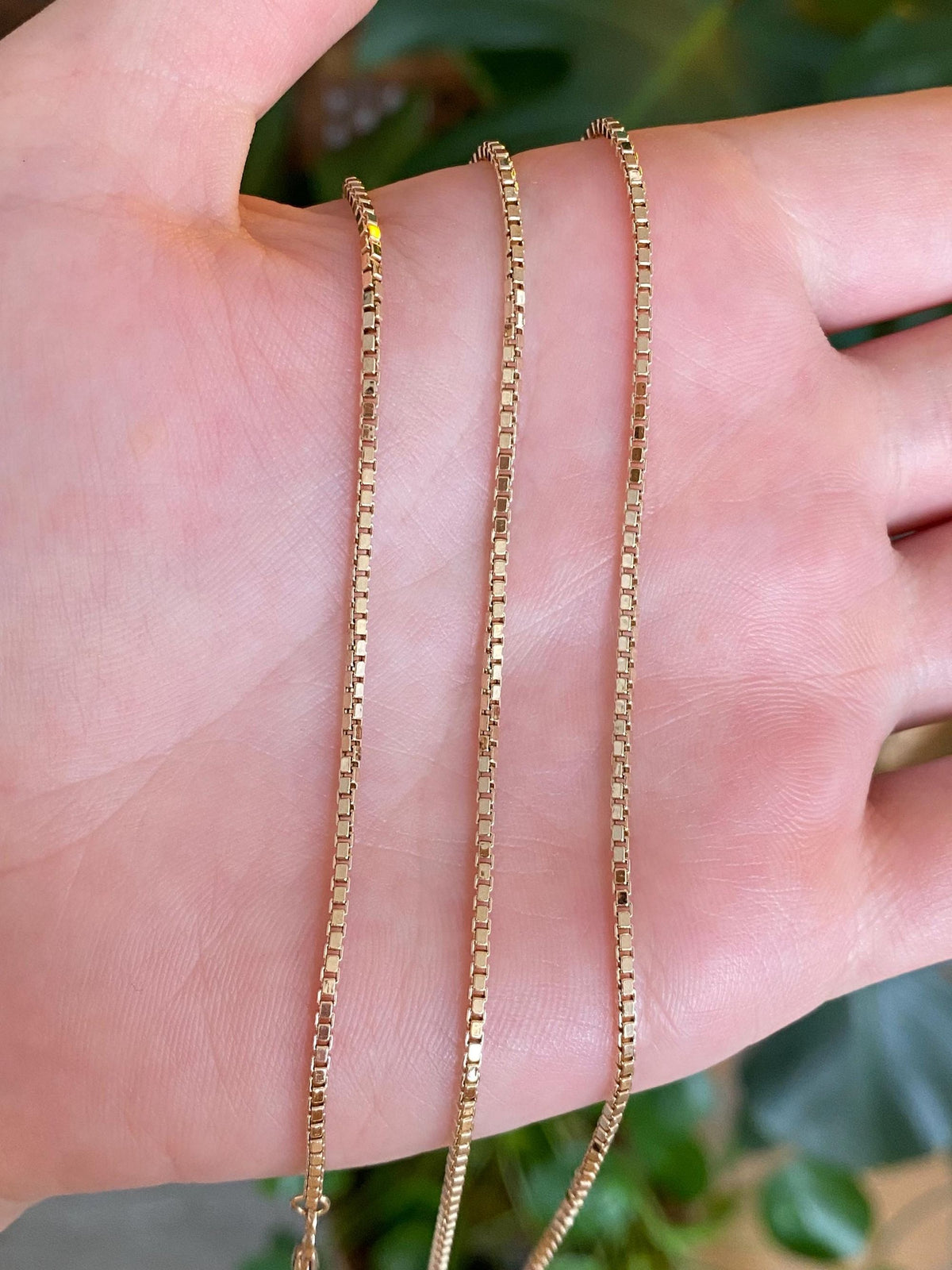 Vintage 14k Yellow Gold Box Chain Necklace - 24.25 inches