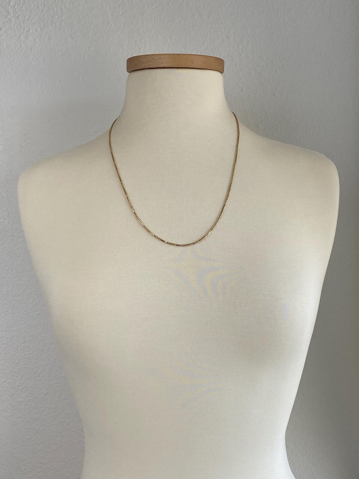 Vintage 14k Yellow Gold Box Chain Necklace - 24.25 inches