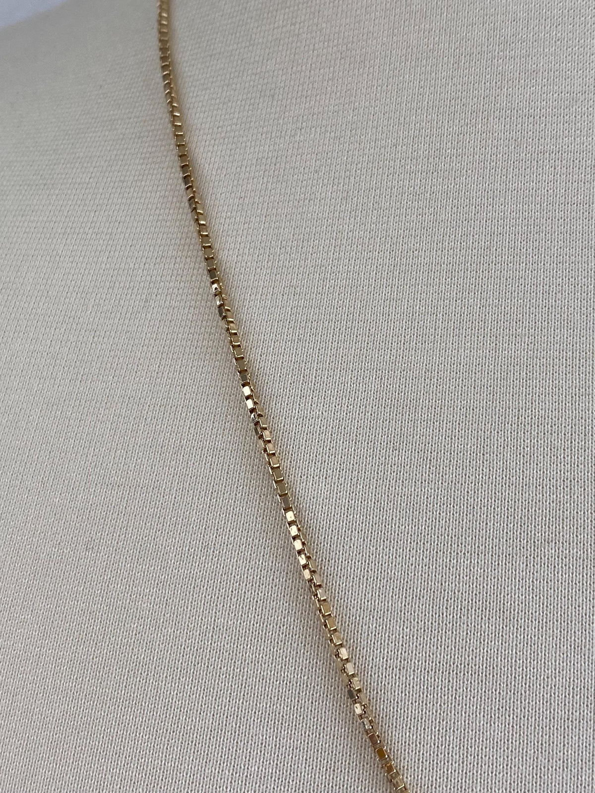 Vintage 14k Yellow Gold Box Chain Necklace - 24.25 inches