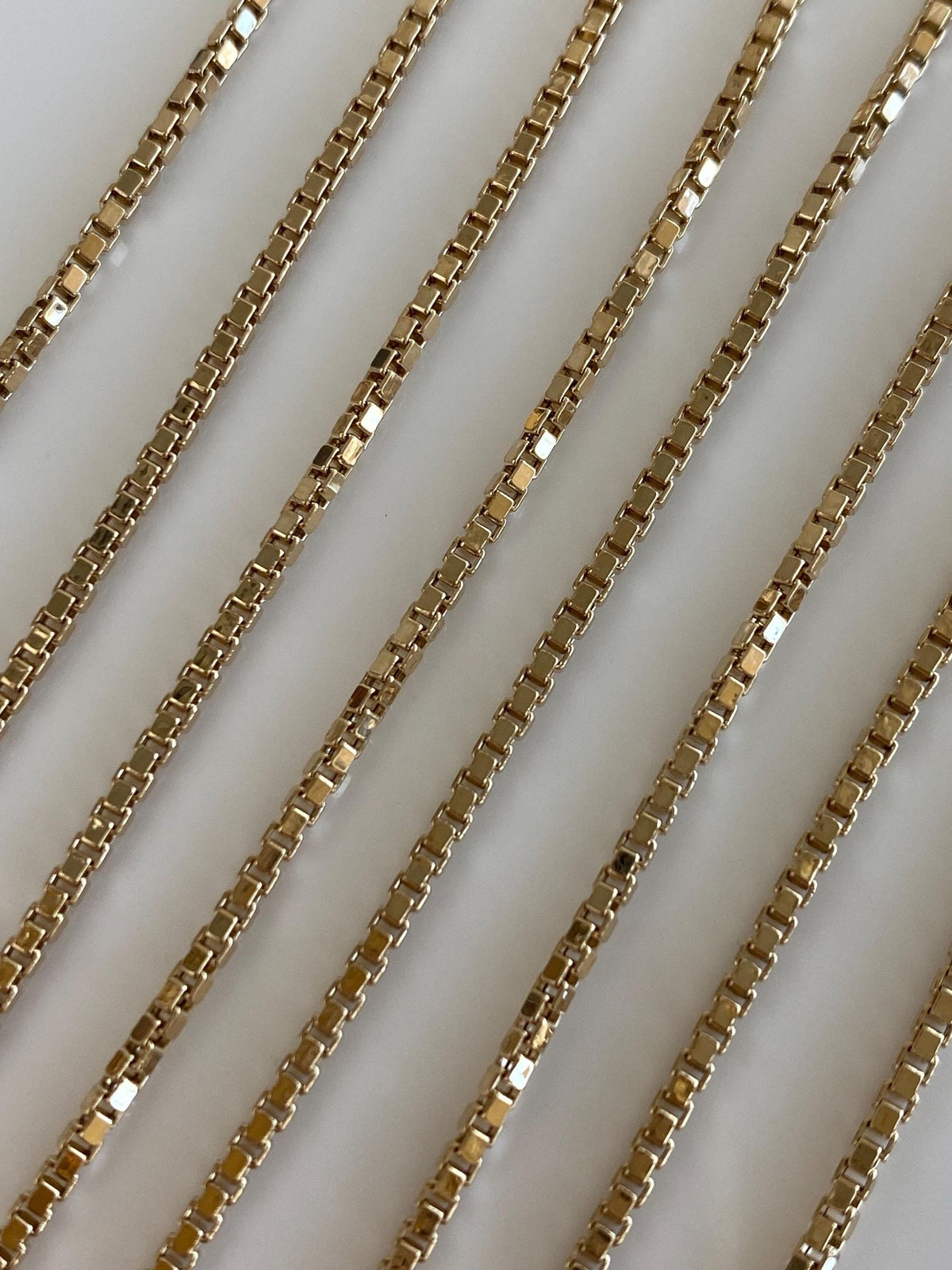 Vintage 14k Yellow Gold Box Chain Necklace - 24.25 inches