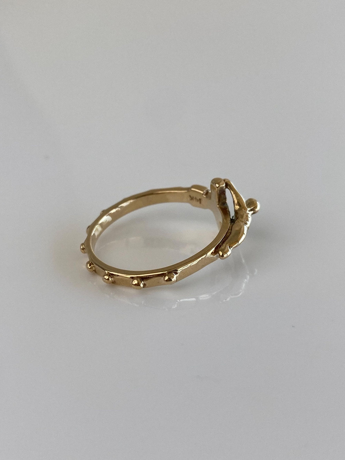 Vintage Solid 10k Yellow Gold Crucifix Cross Ring - Size 7.5