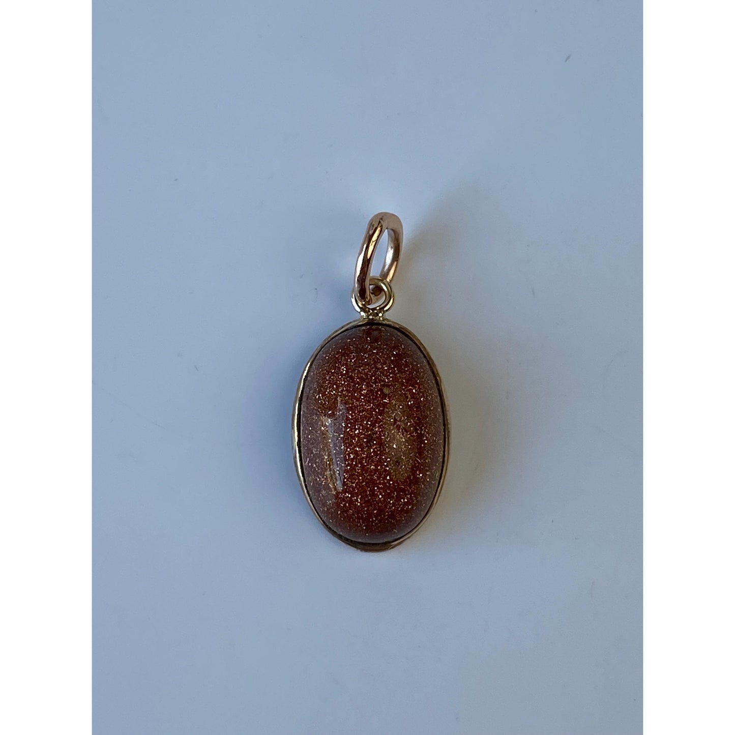 Vintage Solid 10k Yellow Gold Goldstone Stick Pin Conversion Charm