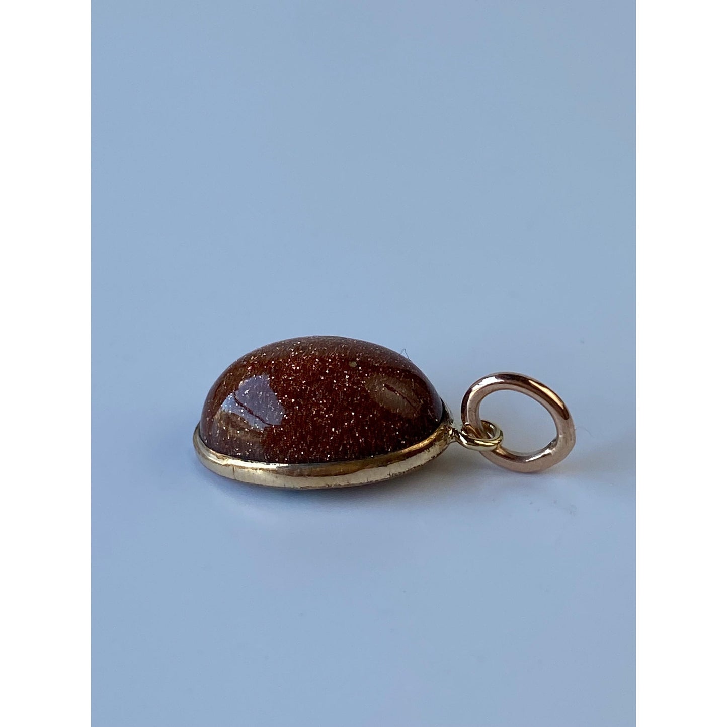 Vintage Solid 10k Yellow Gold Goldstone Stick Pin Conversion Charm