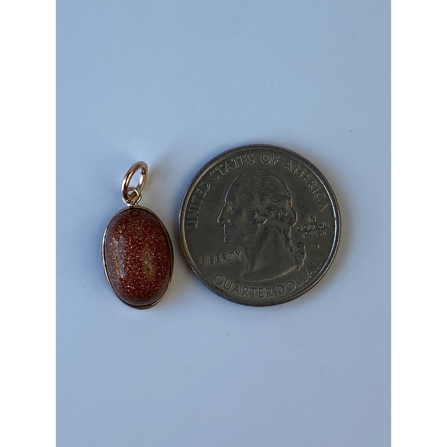 Vintage Solid 10k Yellow Gold Goldstone Stick Pin Conversion Charm