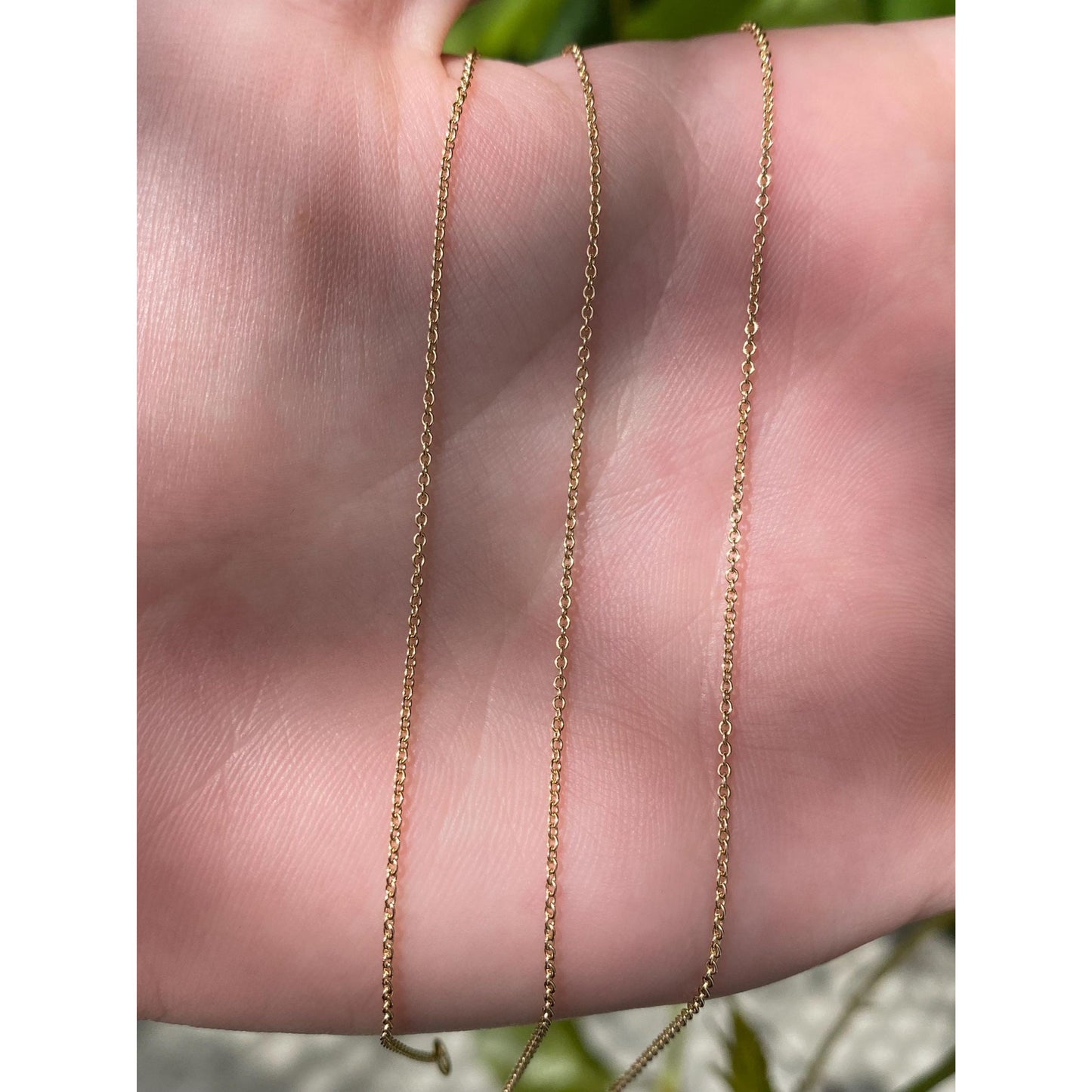 Vintage Solid 18k Yellow Gold Long Tight Rolo Chain Necklace - 24.25 inches