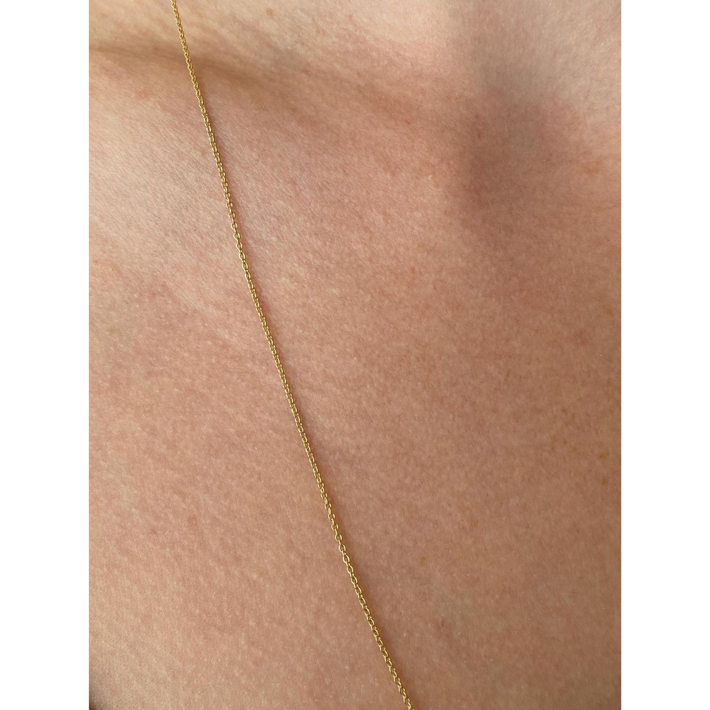 Vintage Solid 18k Yellow Gold Long Tight Rolo Chain Necklace - 24.25 inches