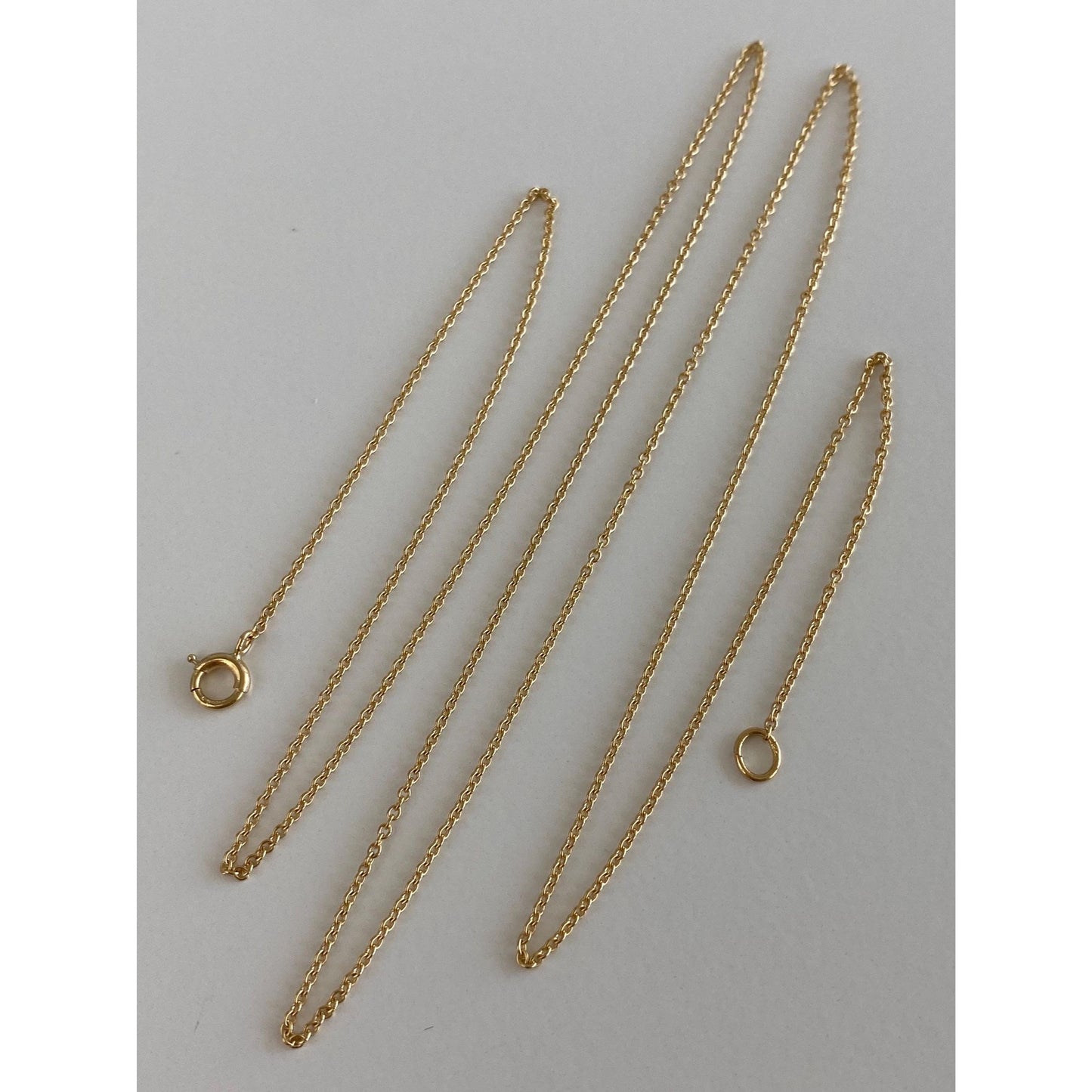 Vintage Solid 18k Yellow Gold Long Tight Rolo Chain Necklace - 24.25 inches