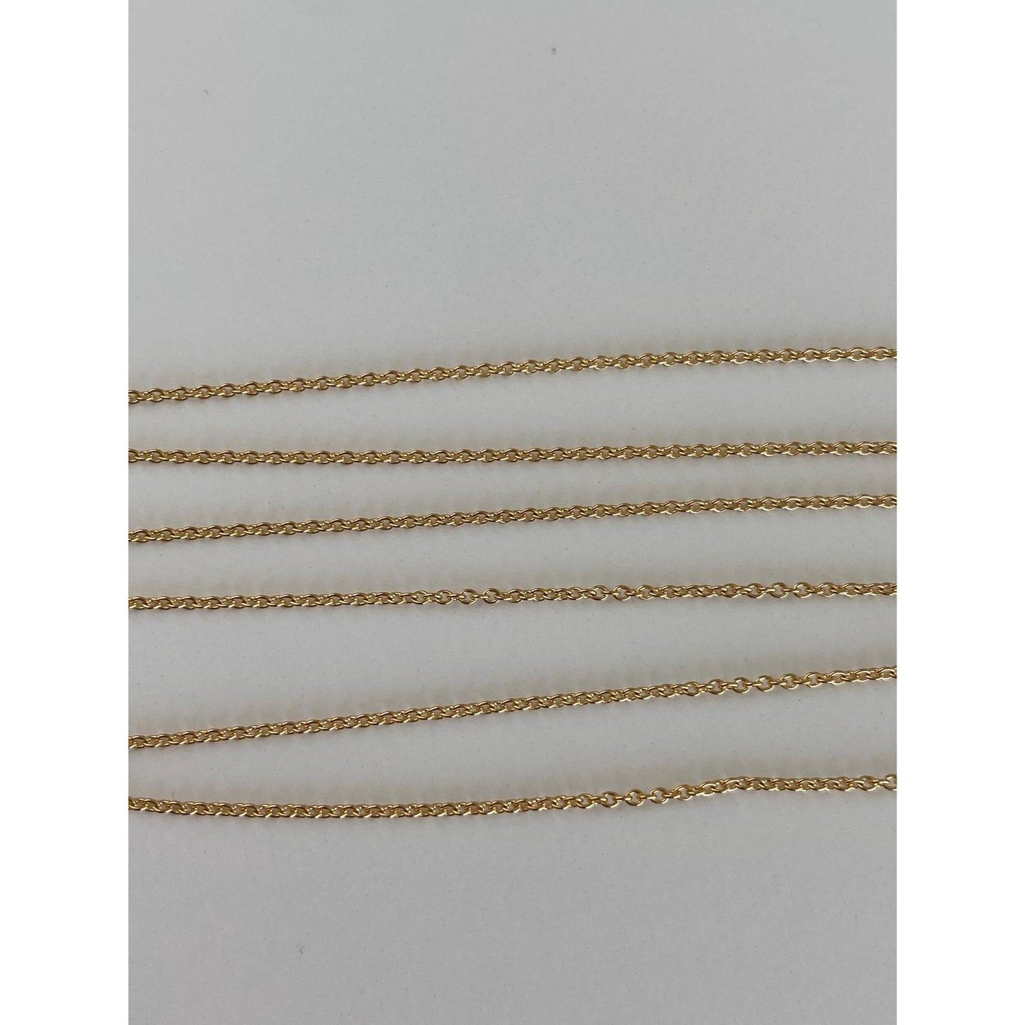 Vintage Solid 18k Yellow Gold Long Tight Rolo Chain Necklace - 24.25 inches