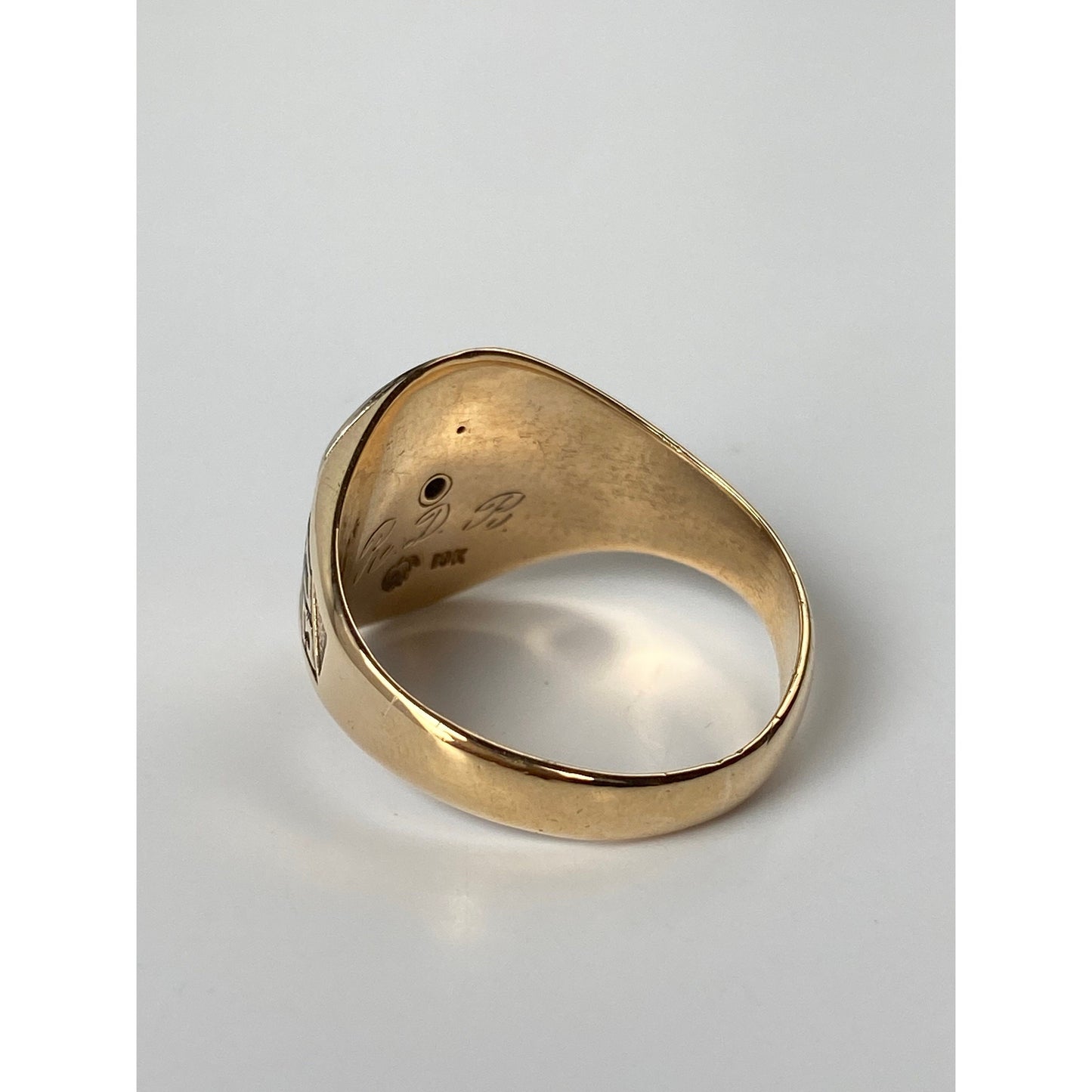 Vintage Solid 10k White & Yellow Gold 1930 Class Ring - Size 8.75