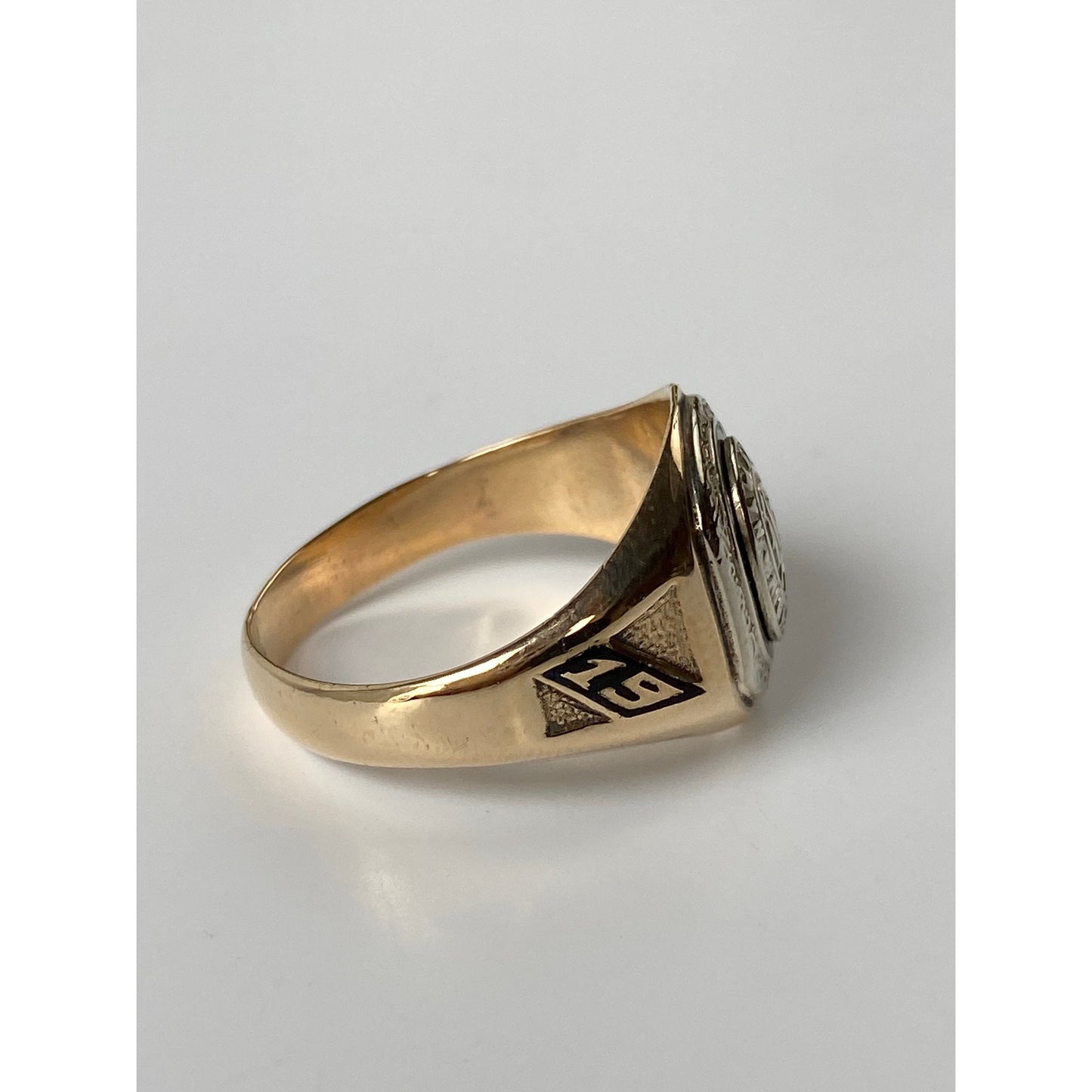 Vintage Solid 10k White & Yellow Gold 1930 Class Ring - Size 8.75