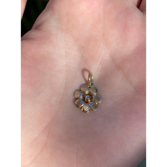 Vintage Solid 10k Yellow Gold Flower Charm
