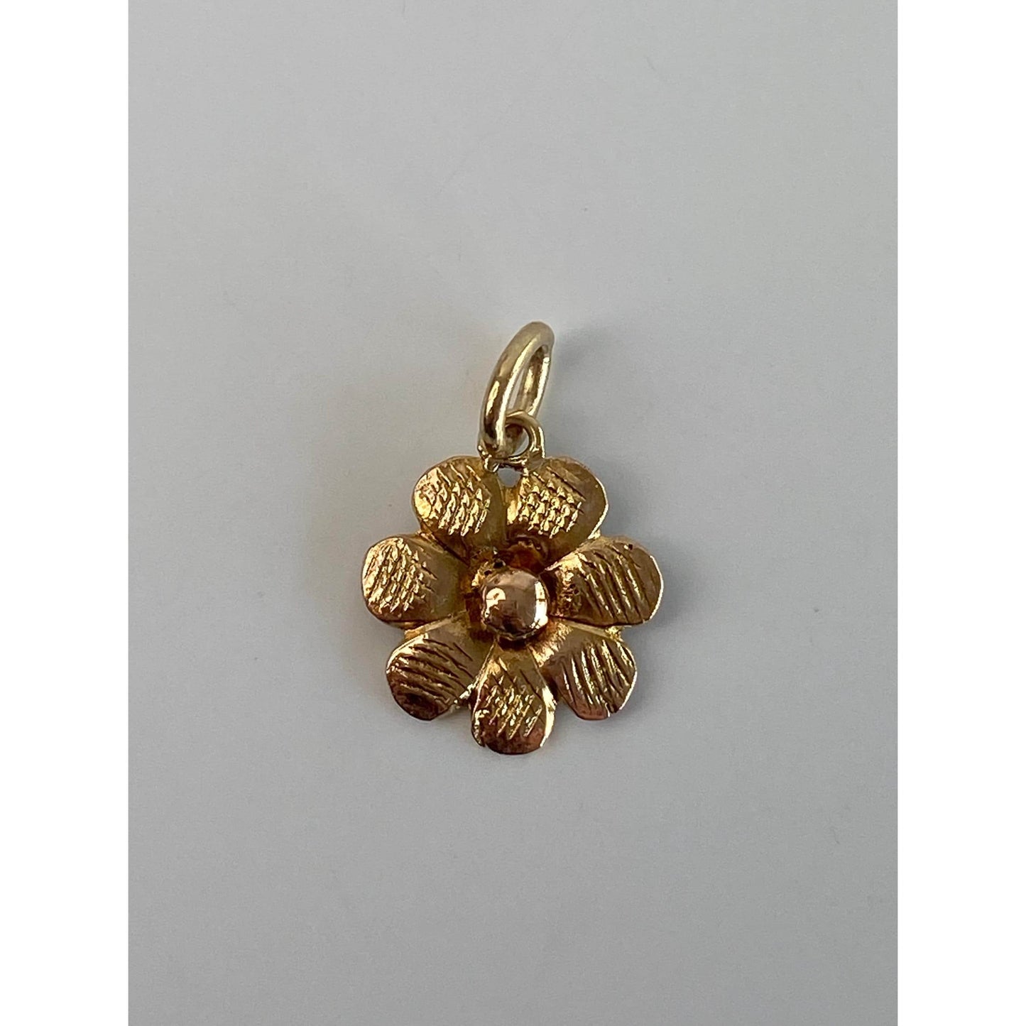 Vintage Solid 10k Yellow Gold Flower Charm