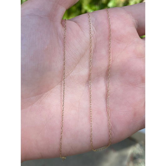 Vintage Solid 14k Yellow Gold Dainty Chain Necklace - 17.75 inches