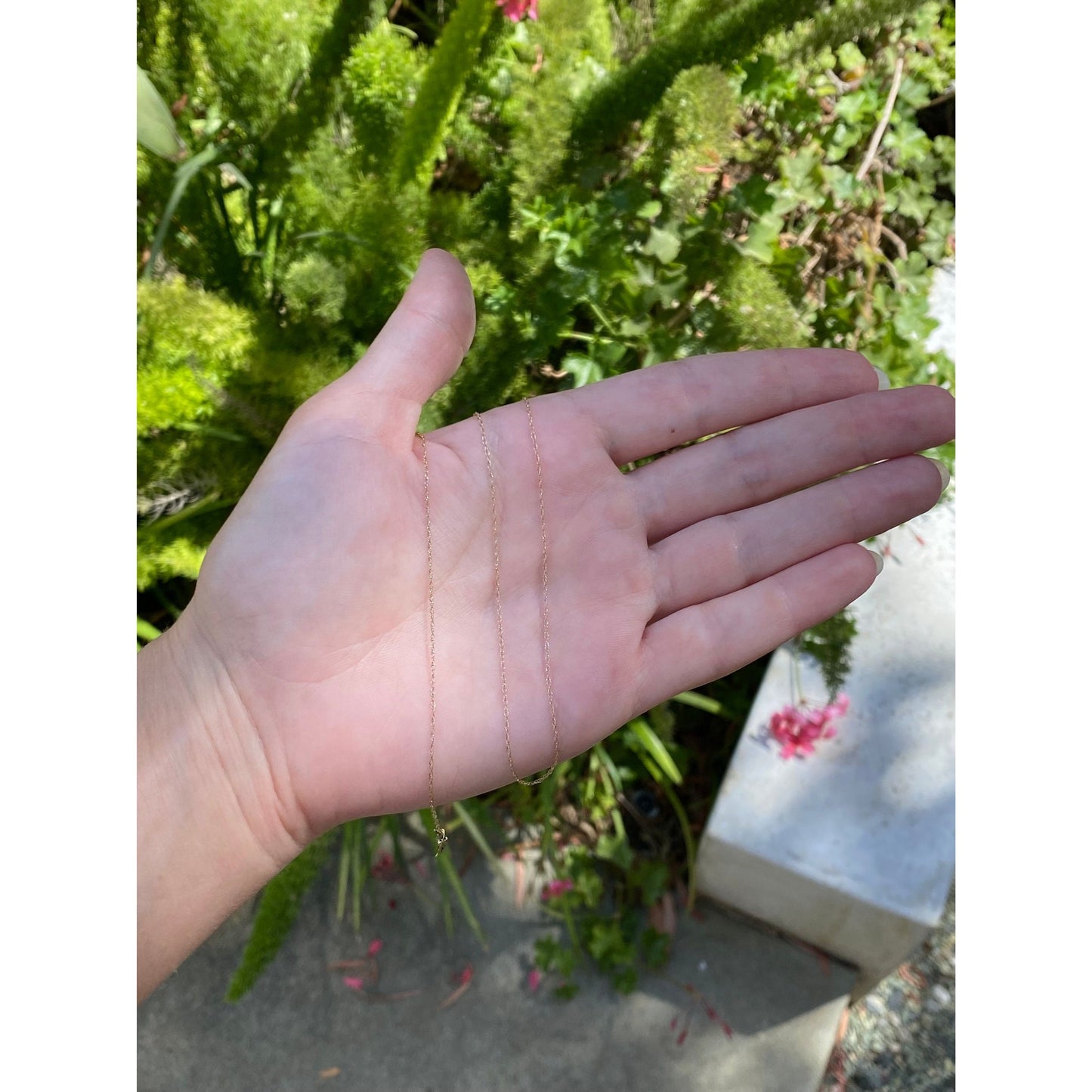 Vintage Solid 14k Yellow Gold Dainty Chain Necklace - 17.75 inches