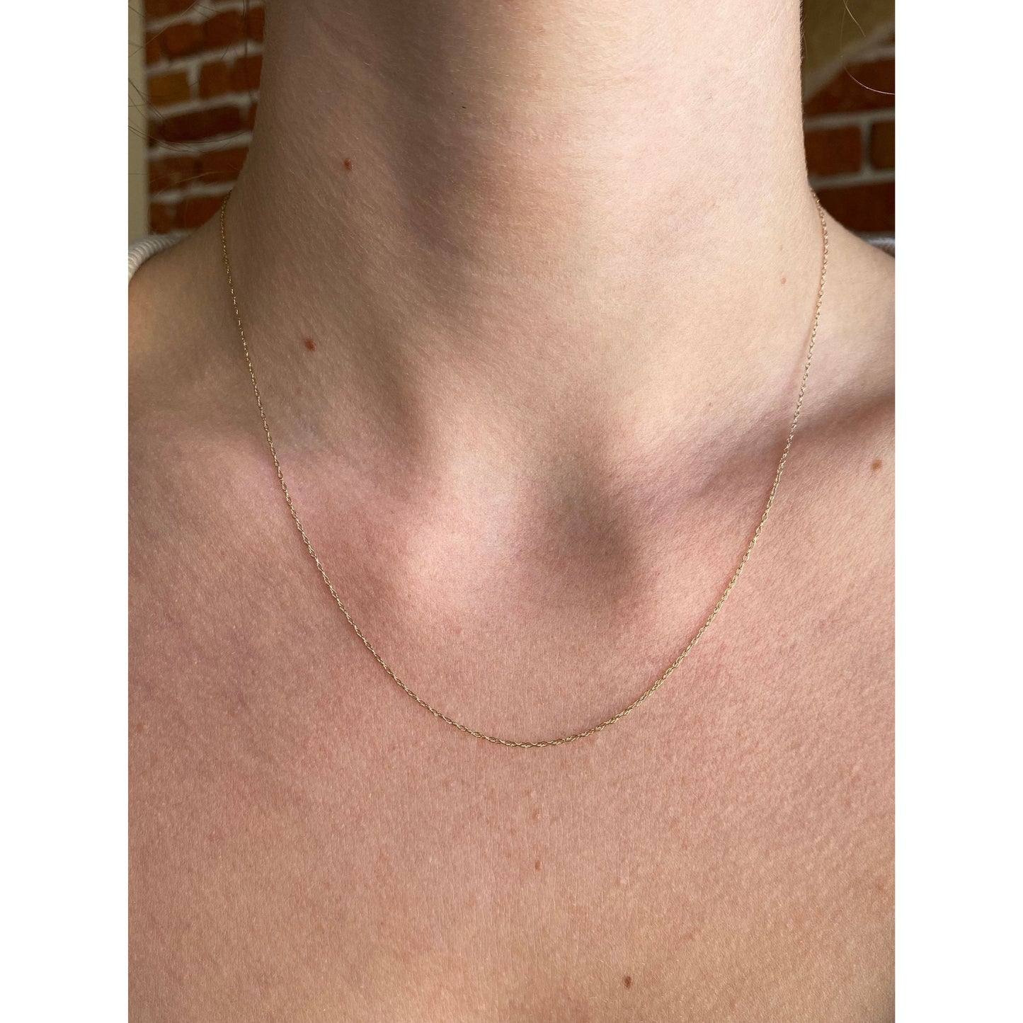 Vintage Solid 14k Yellow Gold Dainty Chain Necklace - 17.75 inches