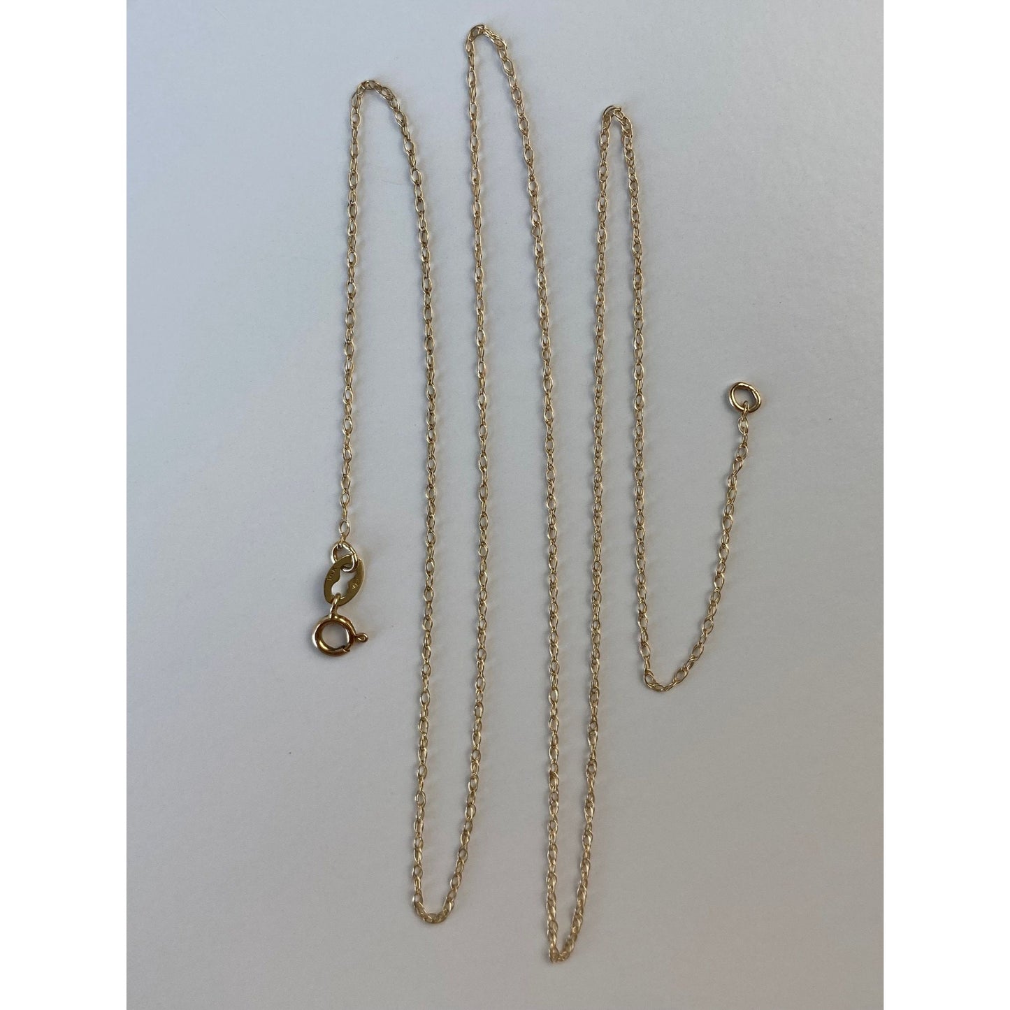 Vintage Solid 14k Yellow Gold Dainty Chain Necklace - 17.75 inches