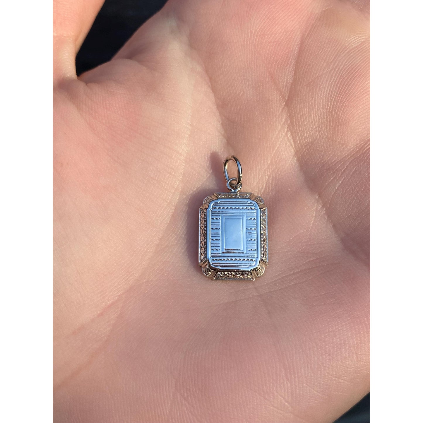 Vintage Solid 14k White Gold Cufflink Conversion Charm