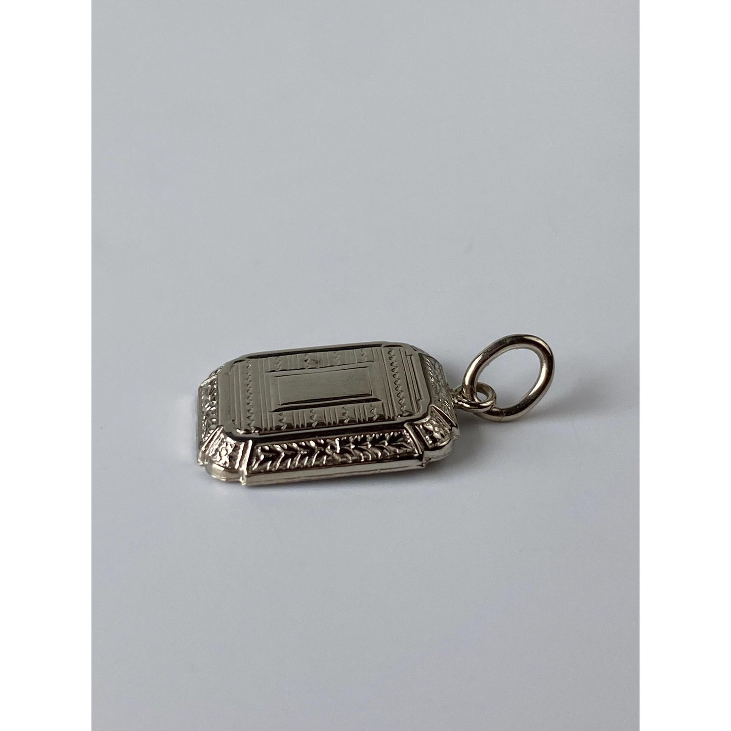 Vintage Solid 14k White Gold Cufflink Conversion Charm