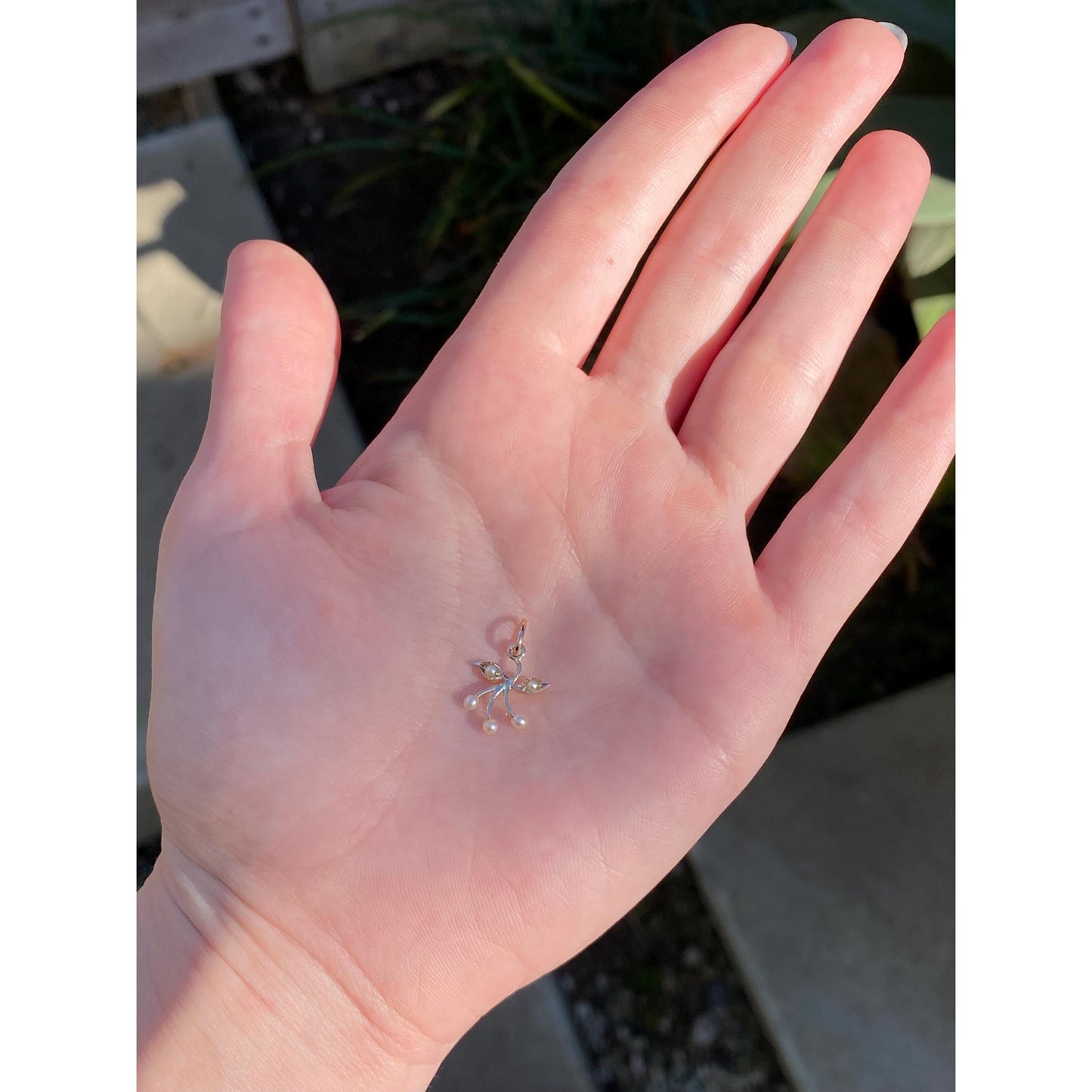 Vintage Solid 14k Yellow Gold Seed Pearl Berries Stick Pin Conversion Charm